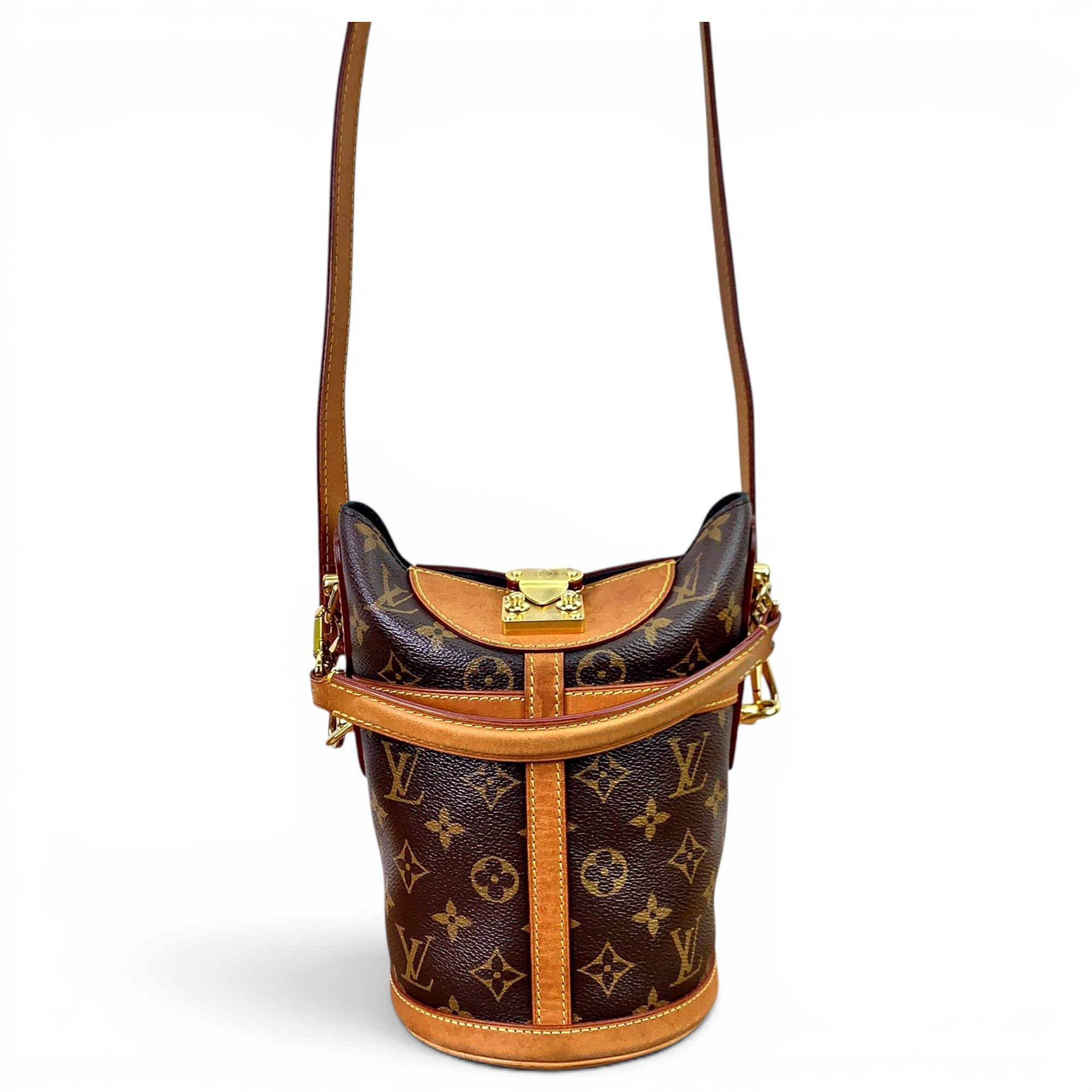 Duffle leather crossbody bag