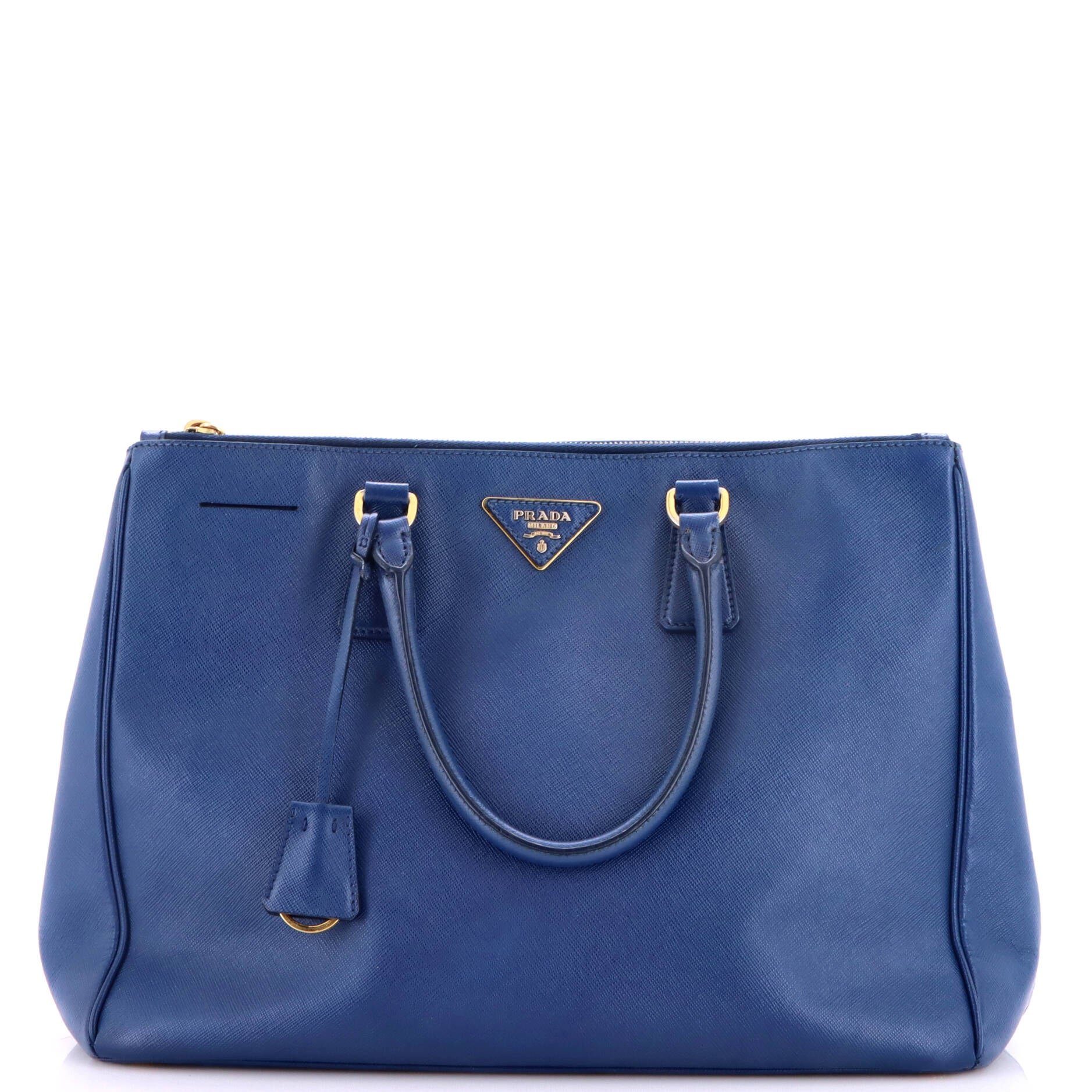 Double Zip Lux Tote Saffiano Leather Large