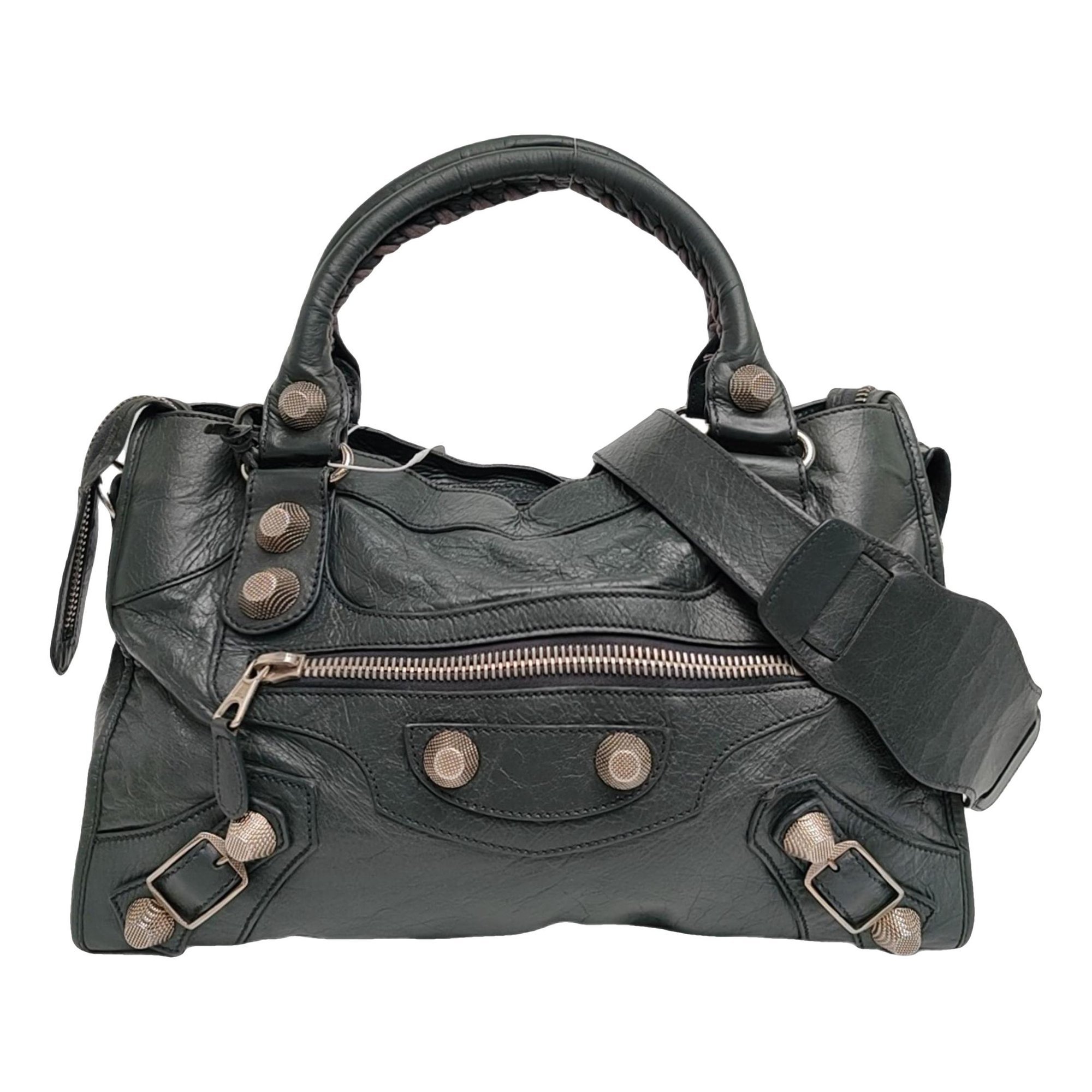 City leather handbag