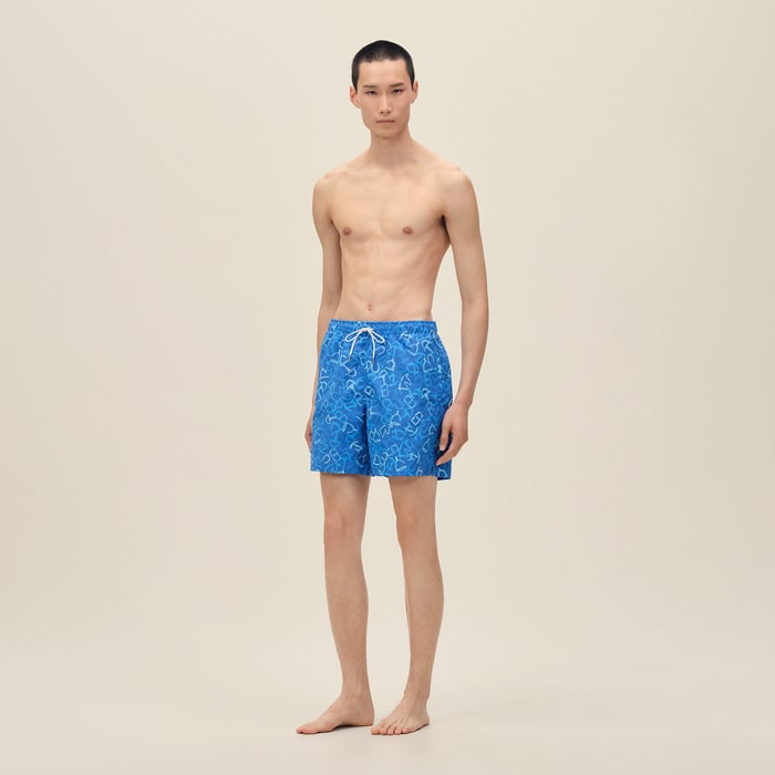 Bleu Vif "Calligraphie Equestre" Swim Trunks