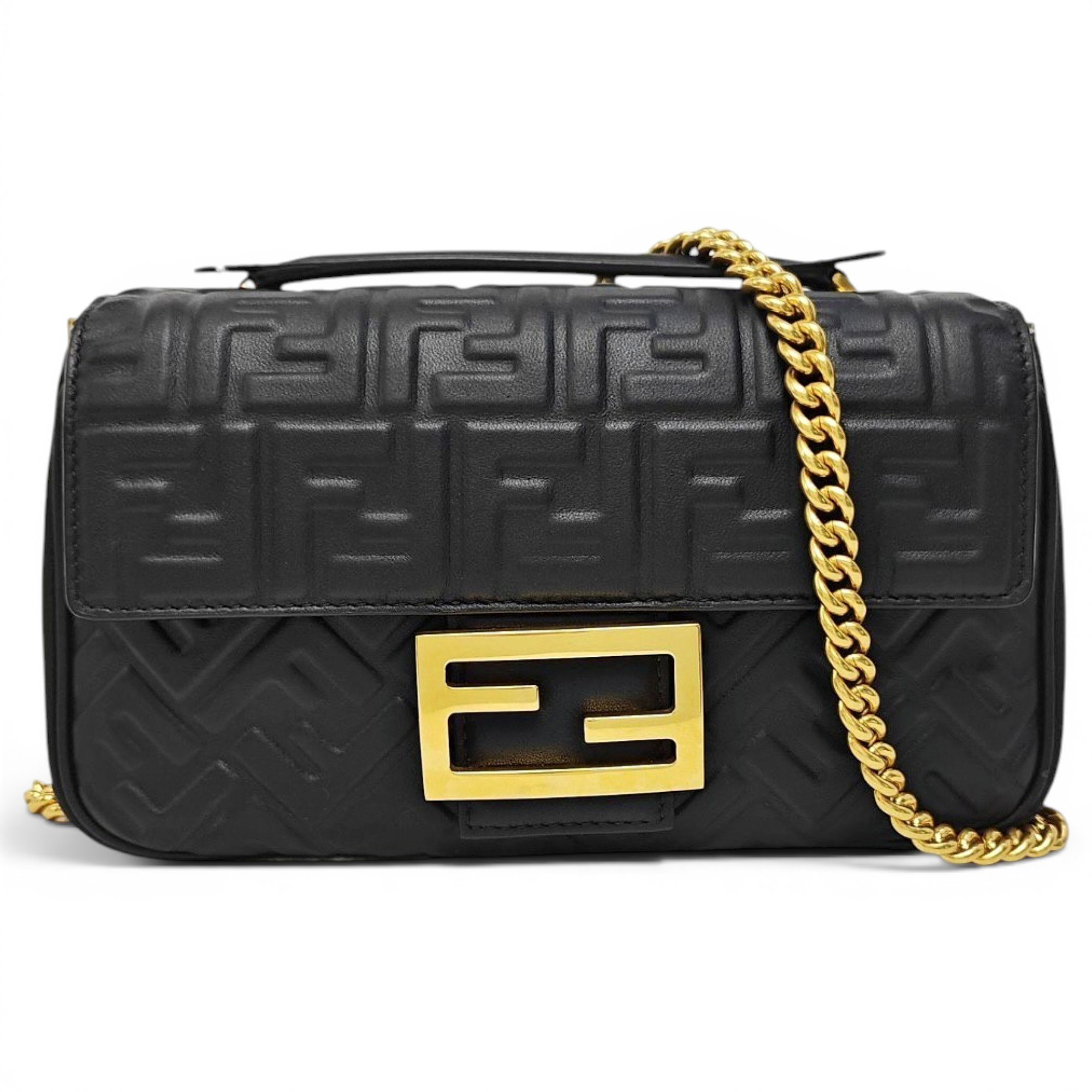 Baguette Chain Midi leather handbag