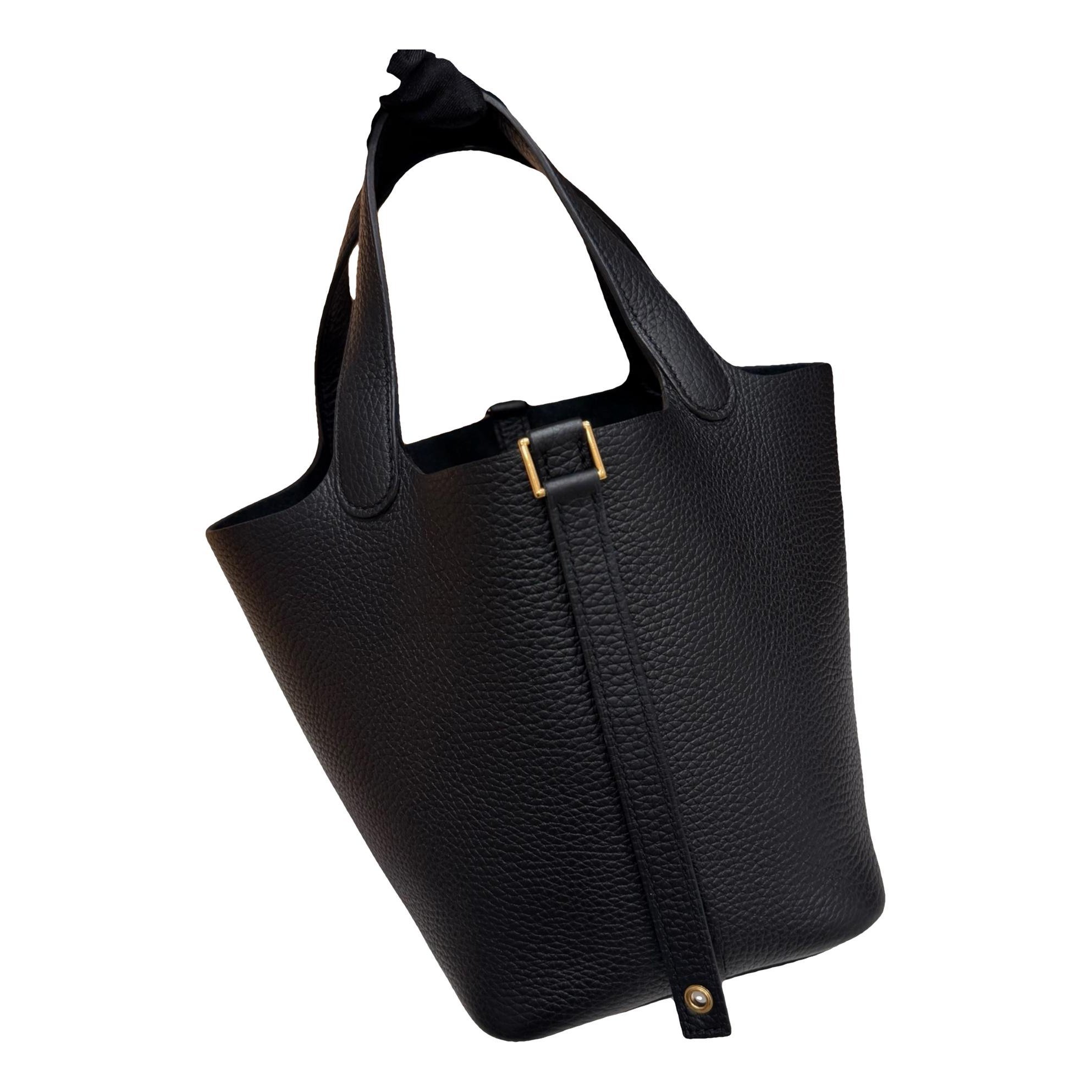 Picotin leather tote