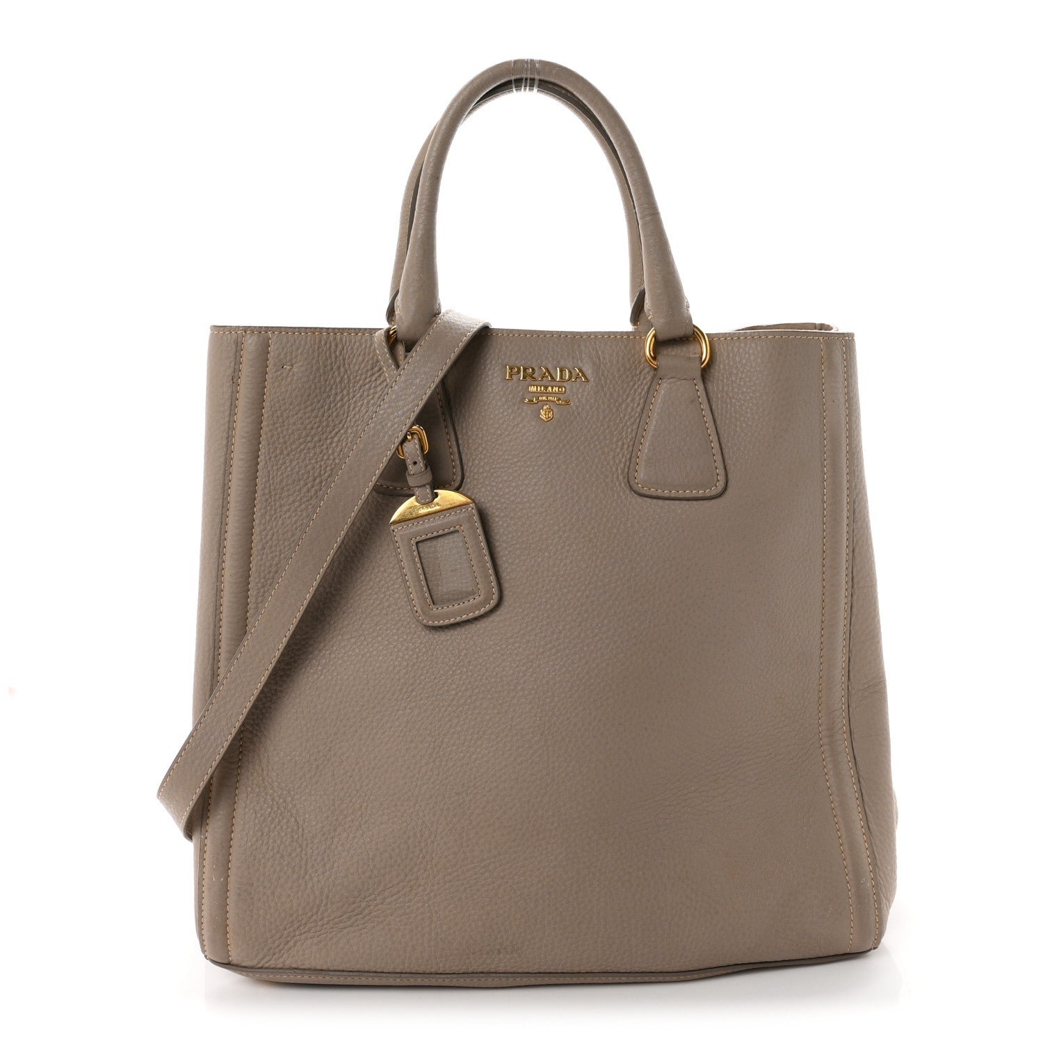 Prada Vitello Daino Tote Pomice