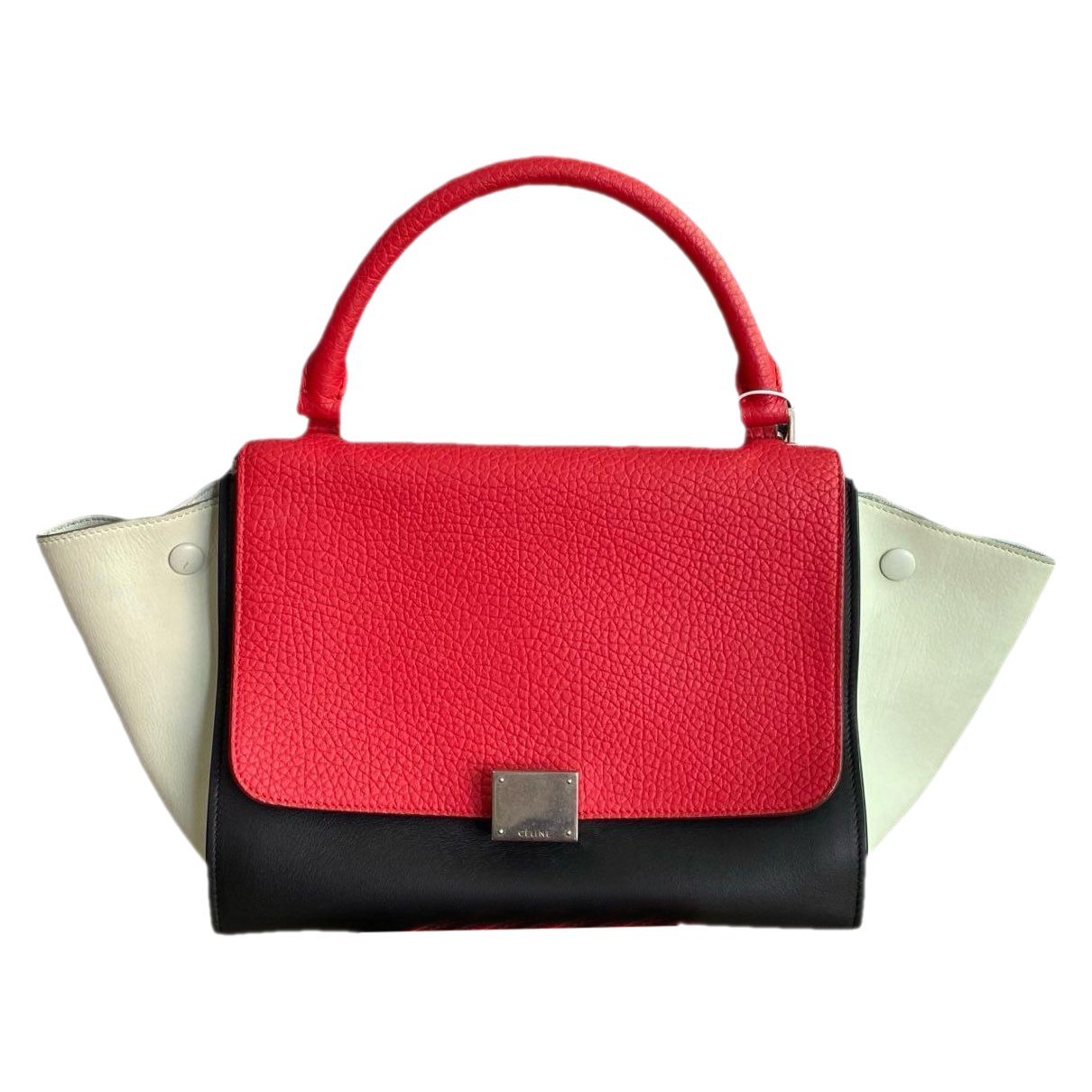 Trapèze leather handbag