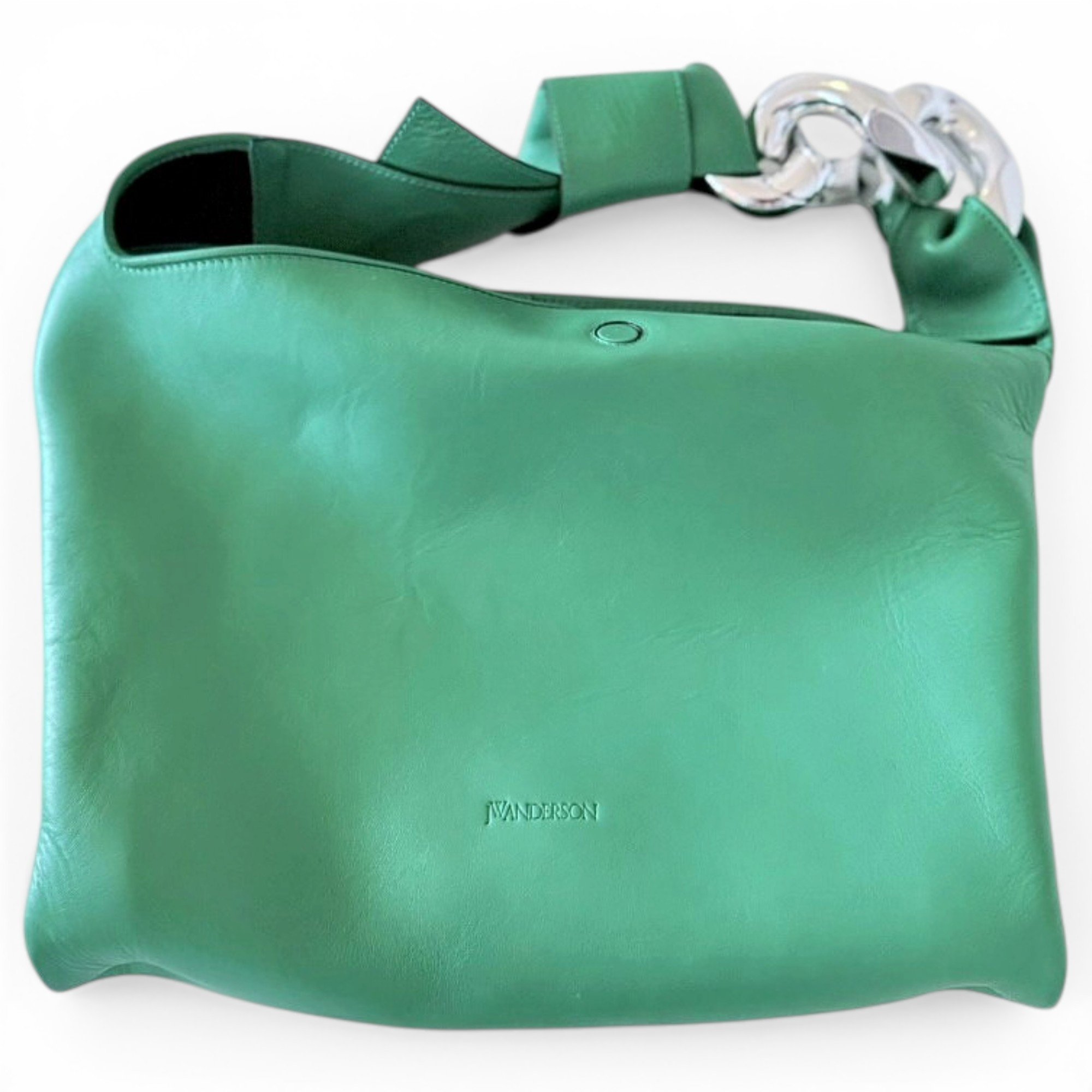 Chain leather handbag
