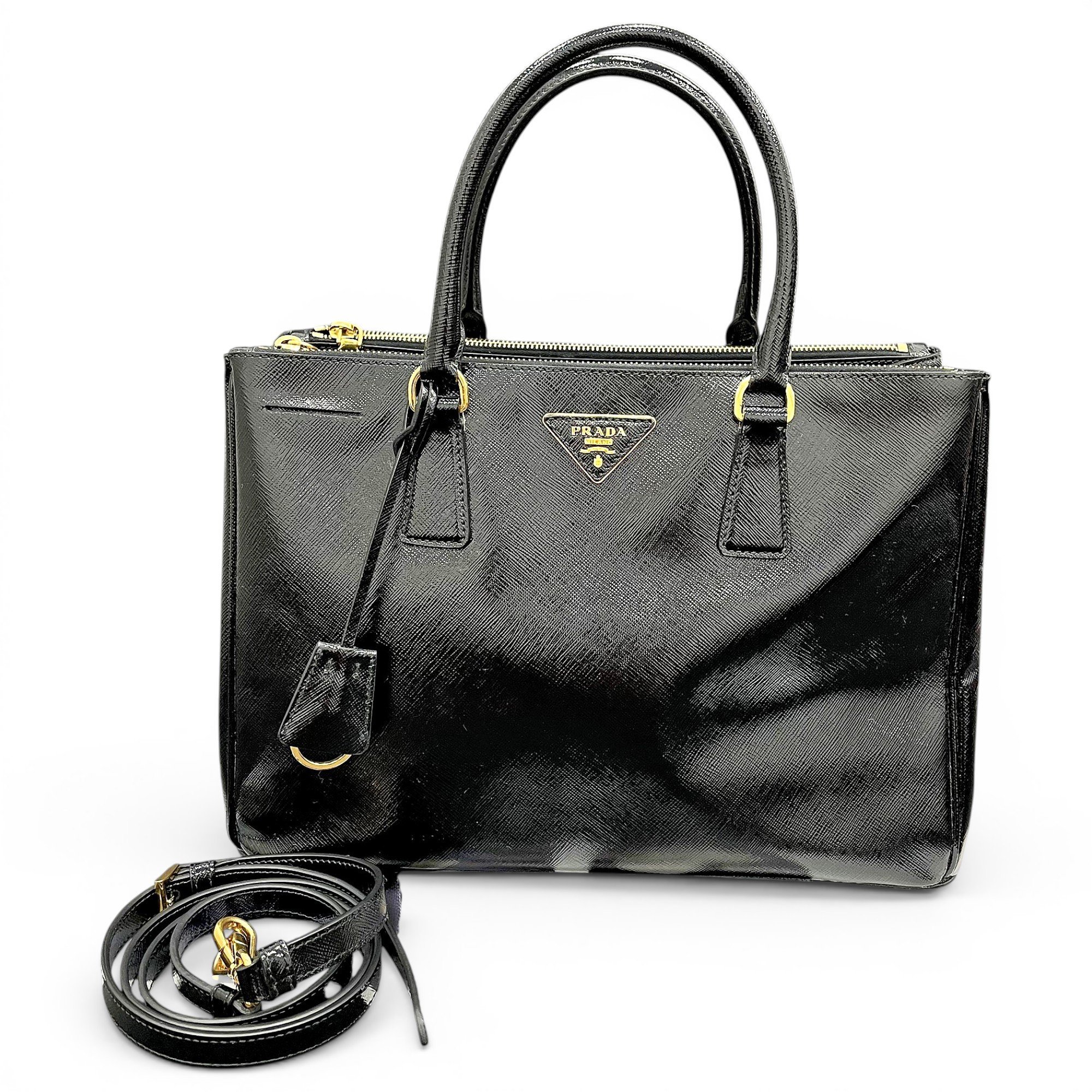 Galleria patent leather handbag
