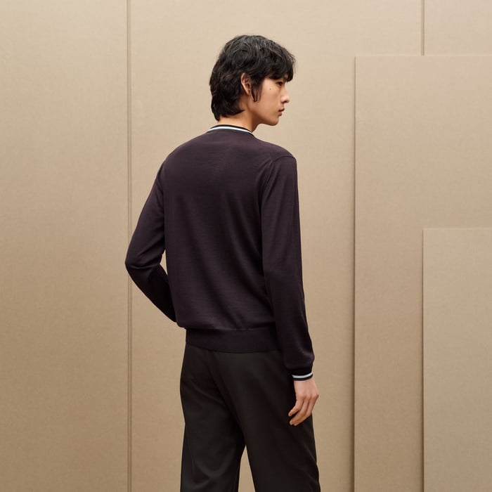 Prunoir "Rayures & Twist" Crewneck Sweater