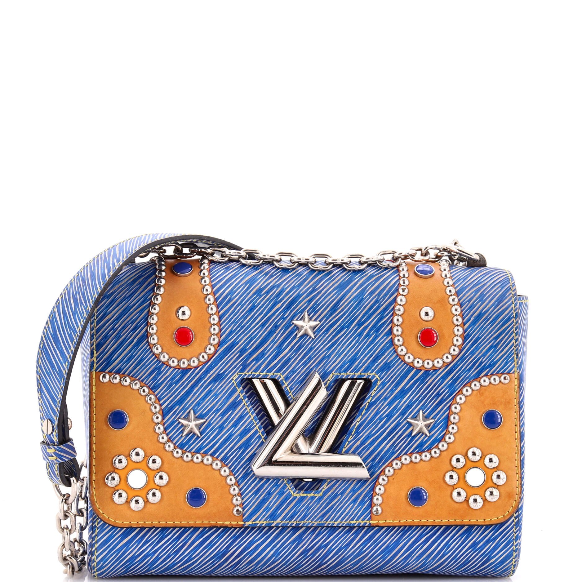 Louis Vuitton Twist Handbag Studded Epi Leather MM
