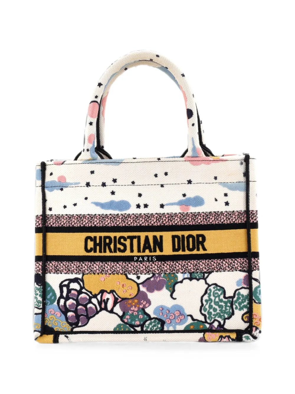 Book Embroidered Canvas Small tote bag