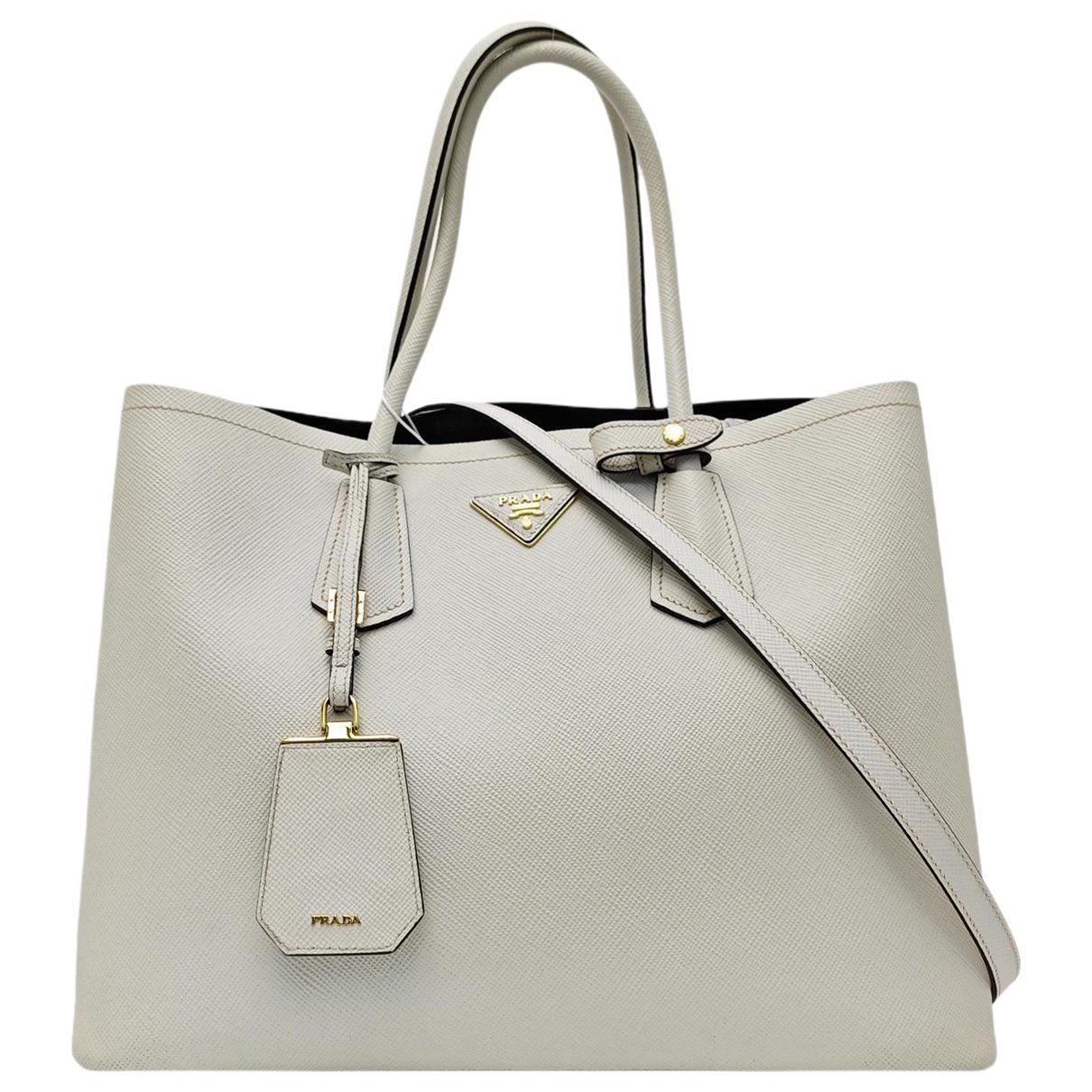 Double leather handbag