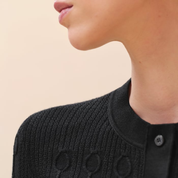 Noir Buttoned Tailored Long Dress