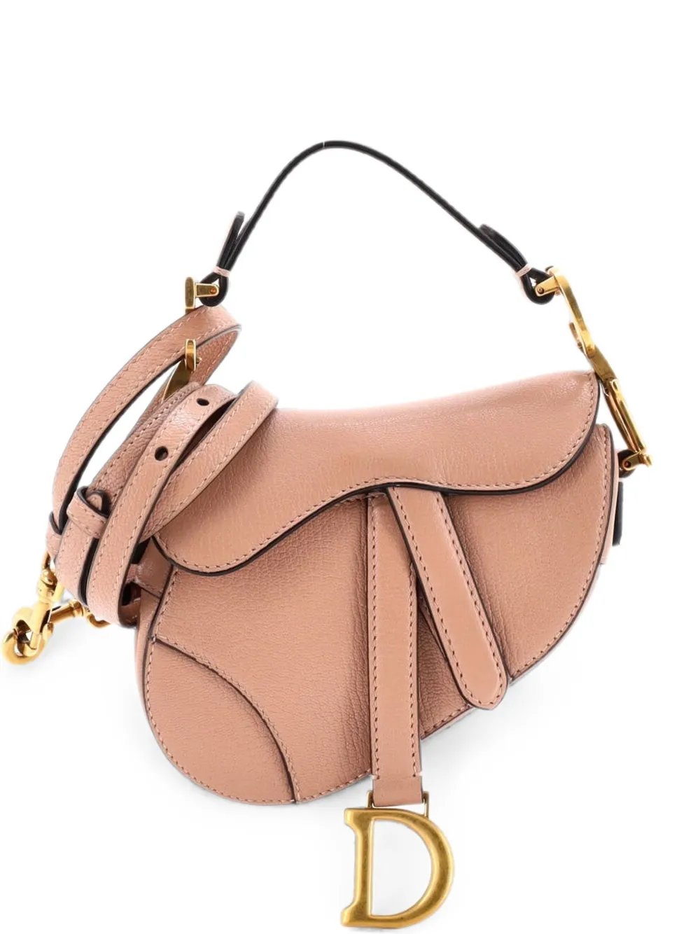 Saddle Handbag with Strap Leather Micro shoulder bag