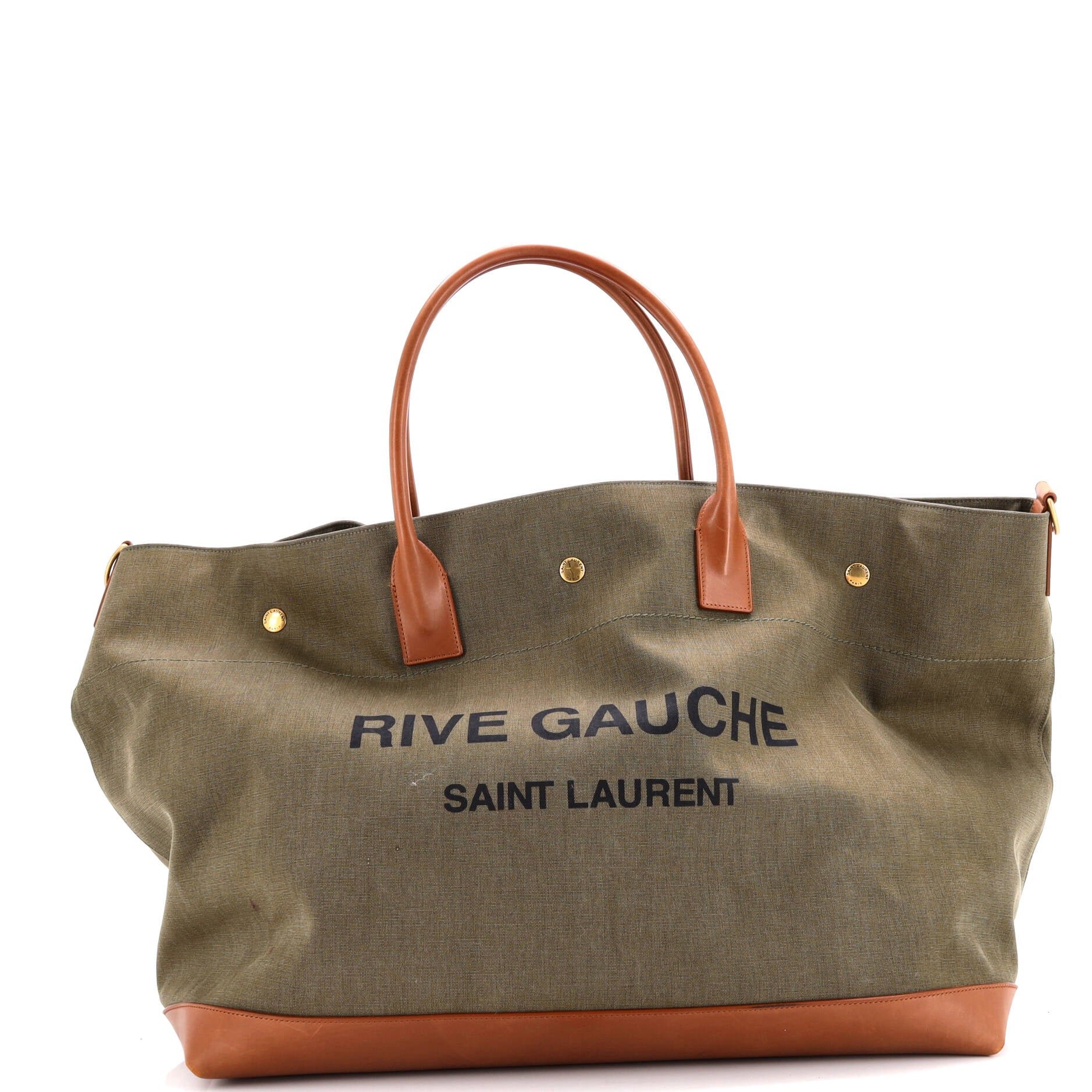 Saint Laurent Rive Gauche Shopper Tote Canvas Maxi