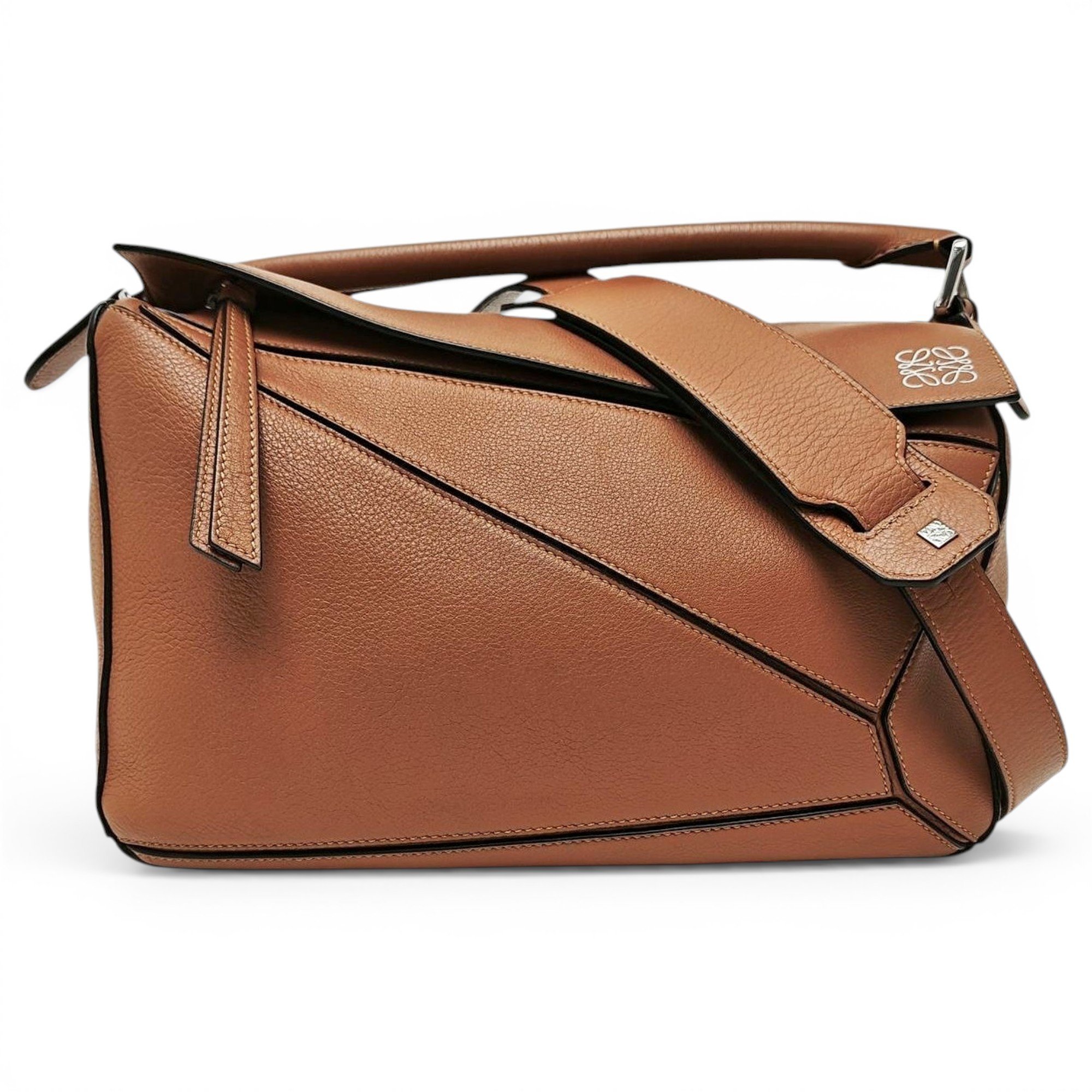 Puzzle leather crossbody bag