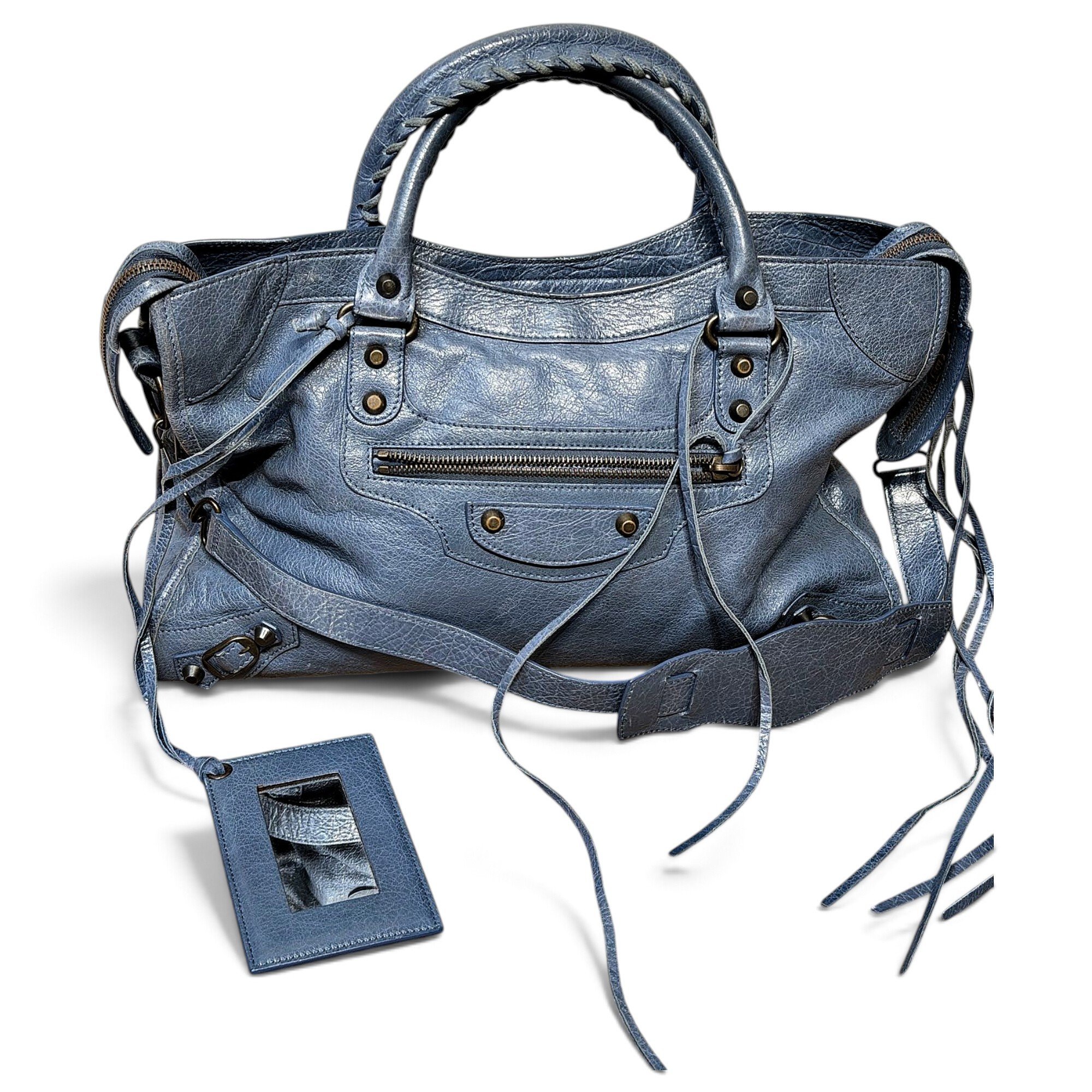 City leather handbag