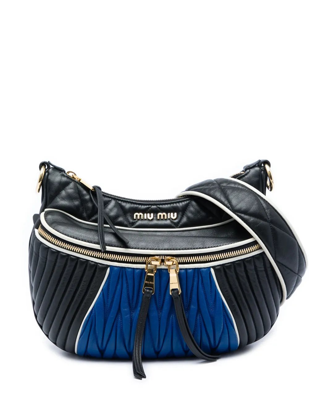 Miu Miu 2010-2026 Matelasse Tricolor Nappa Rider shoulder bag