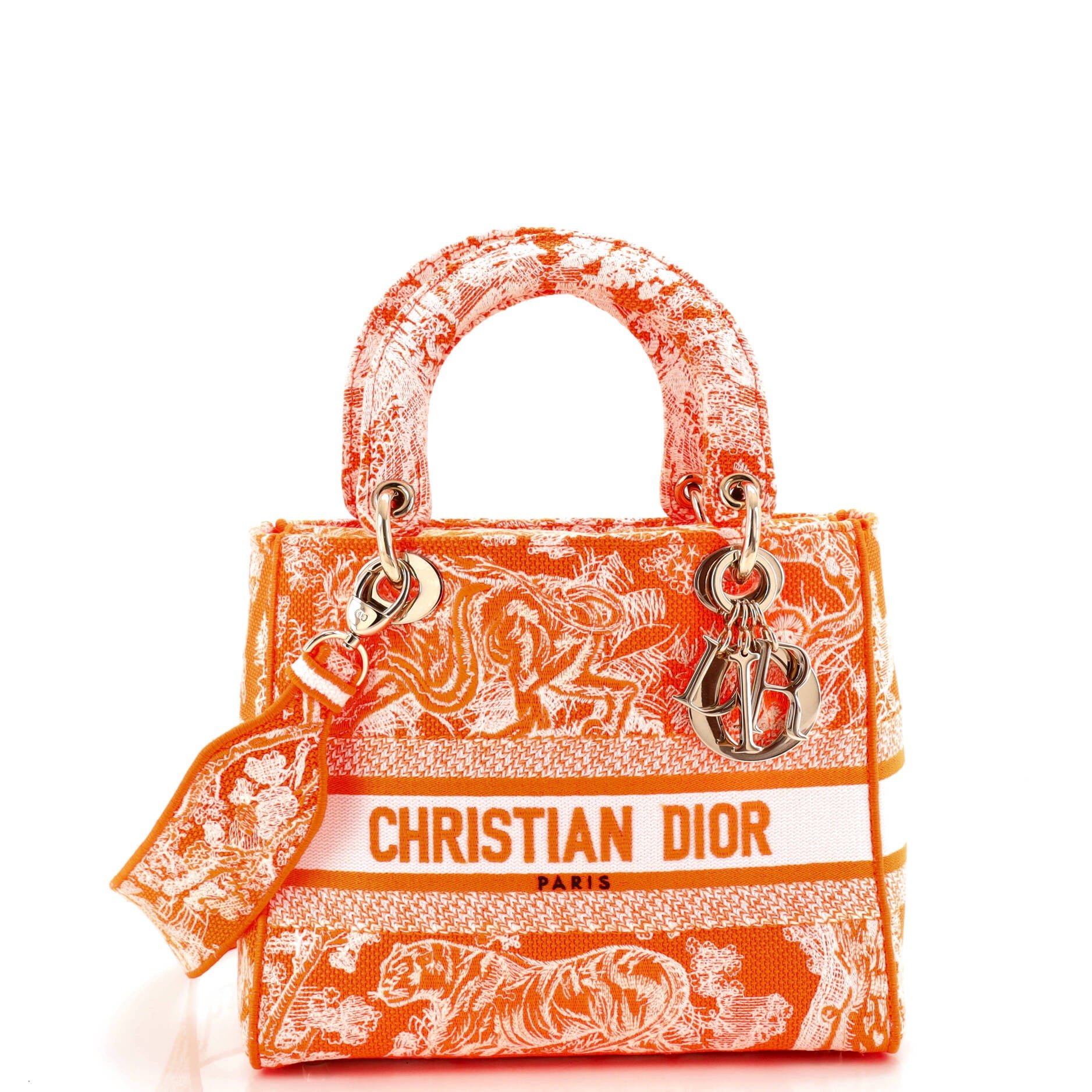 Dior Toile de Jouy Lady D-Lite Bag Embroidered Canvas