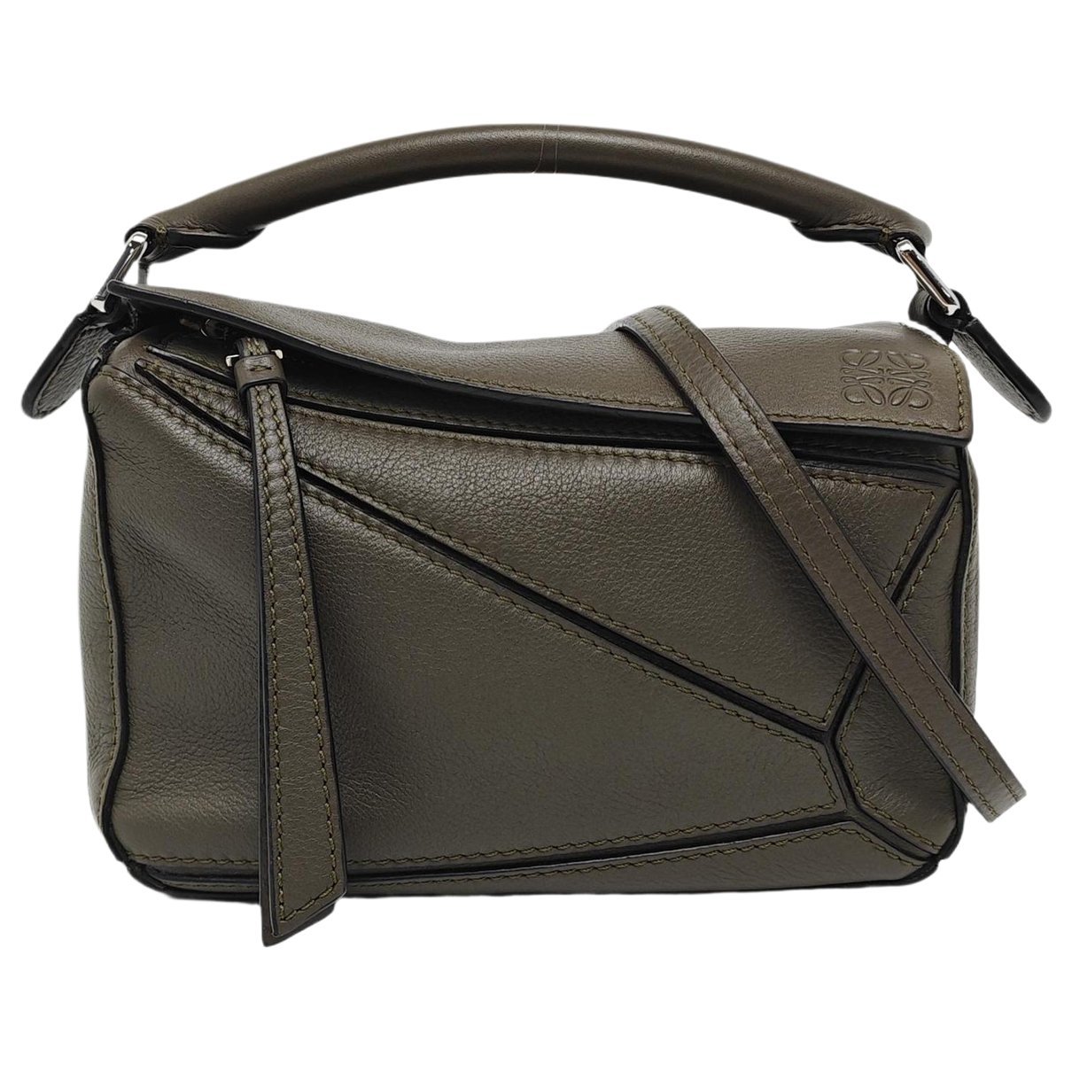 Puzzle leather handbag