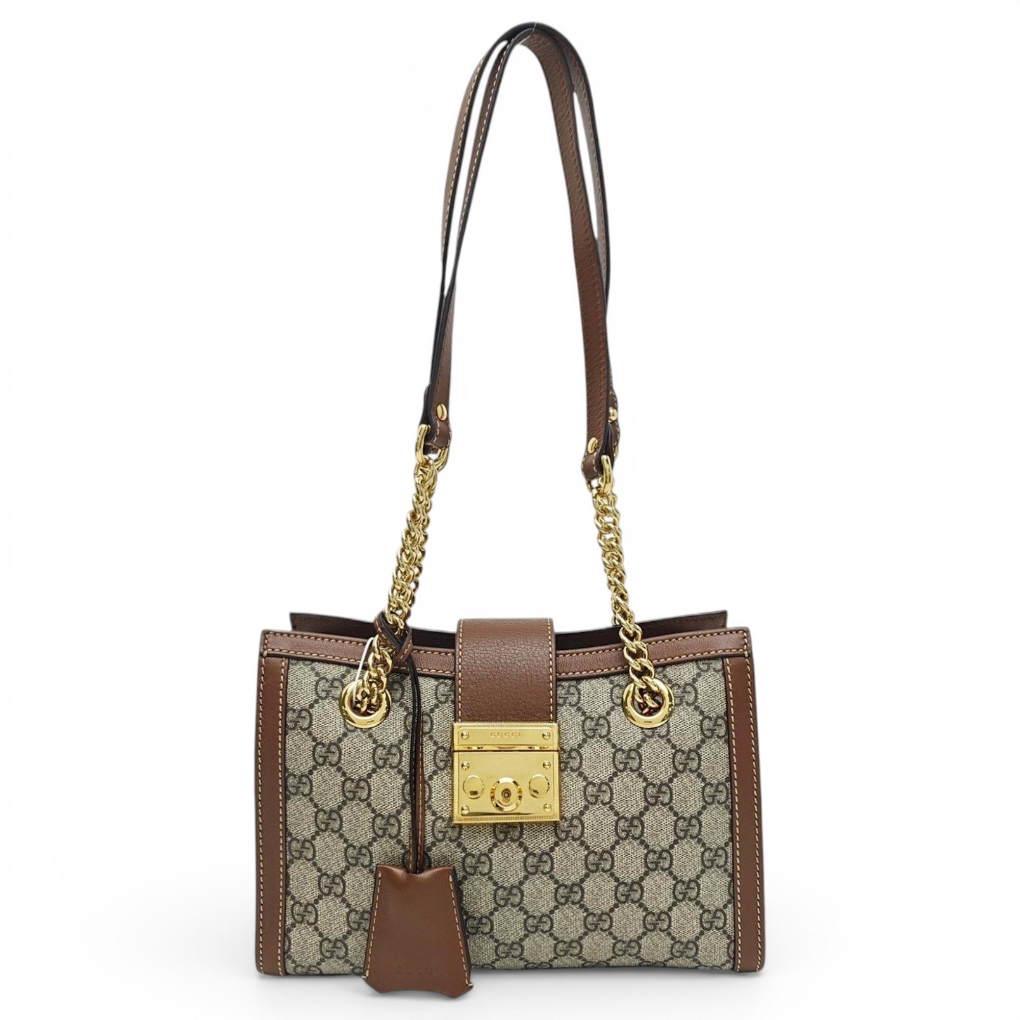 Padlock leather handbag