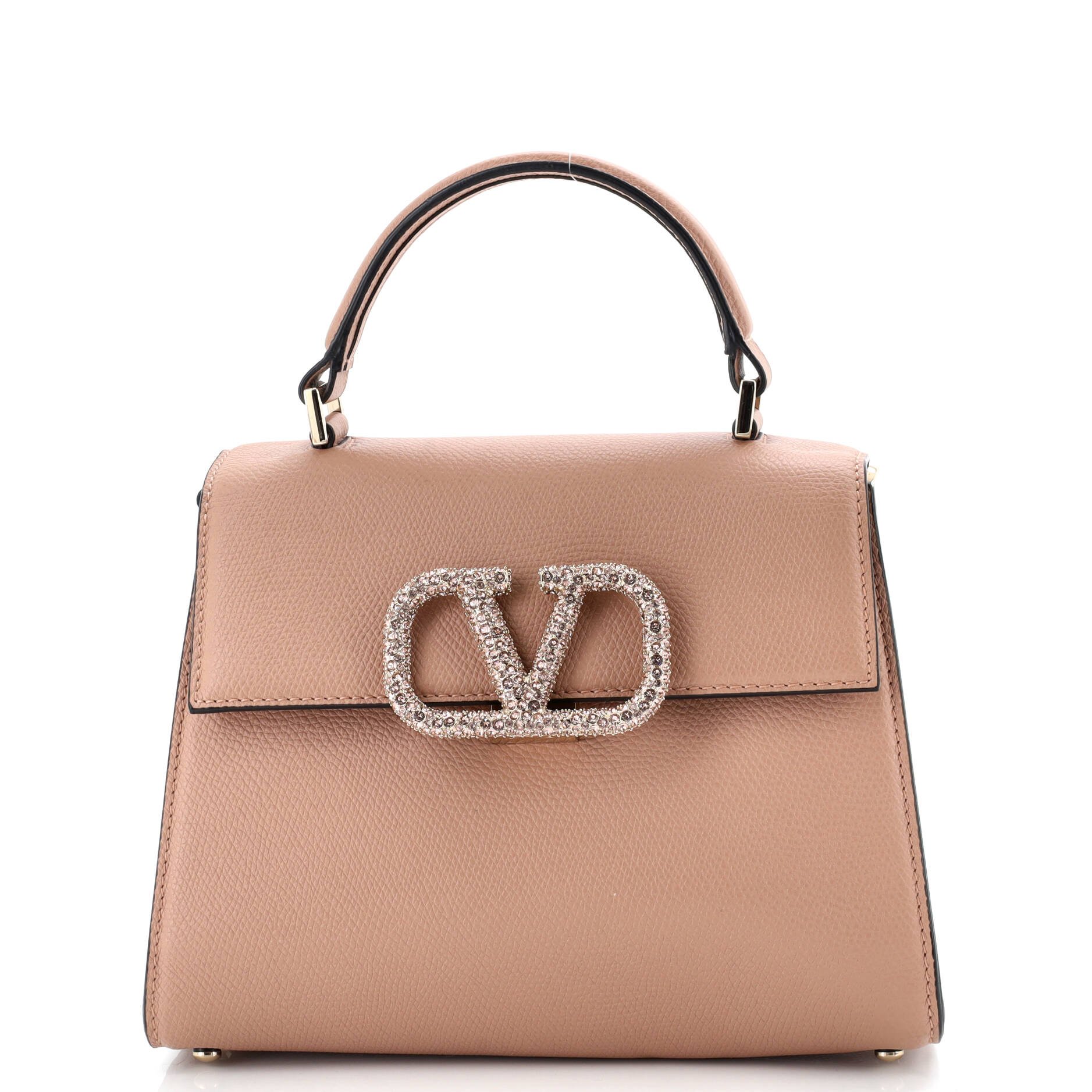 Valentino Garavani VSling Top Handle Bag Leather with Crystal Detail Small