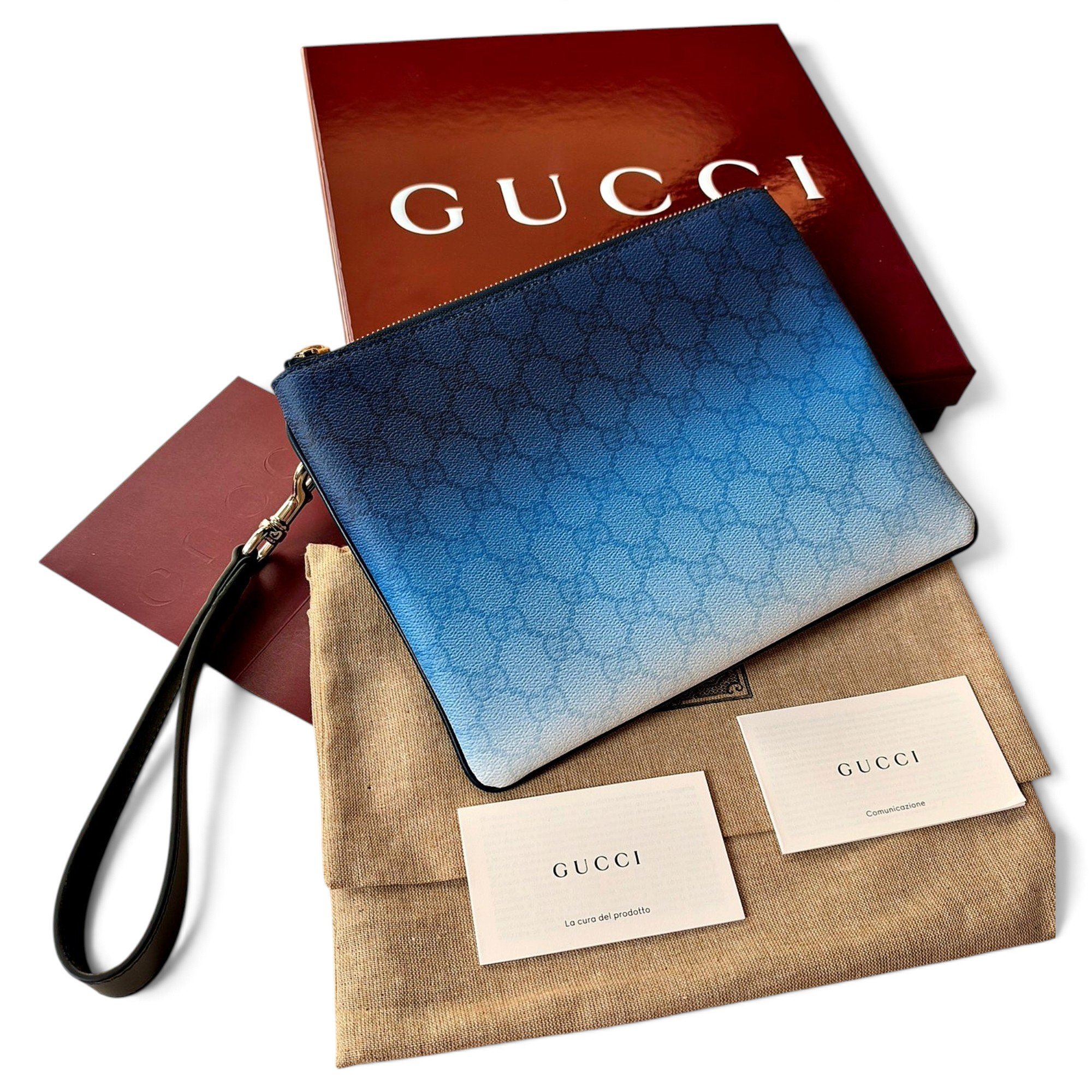 Leather clutch bag