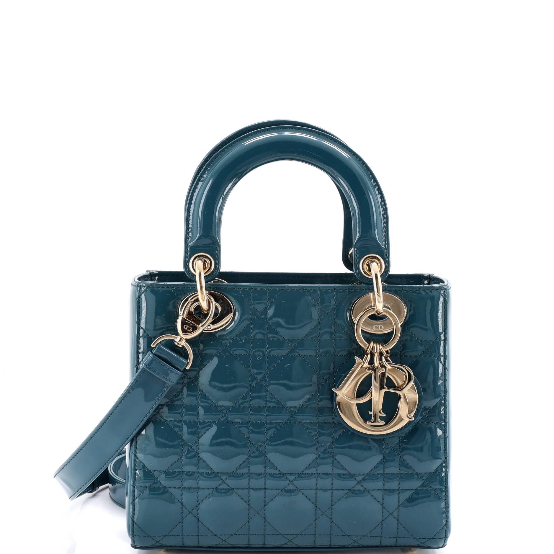 Lady Dior Bag Cannage Quilt Patent Small