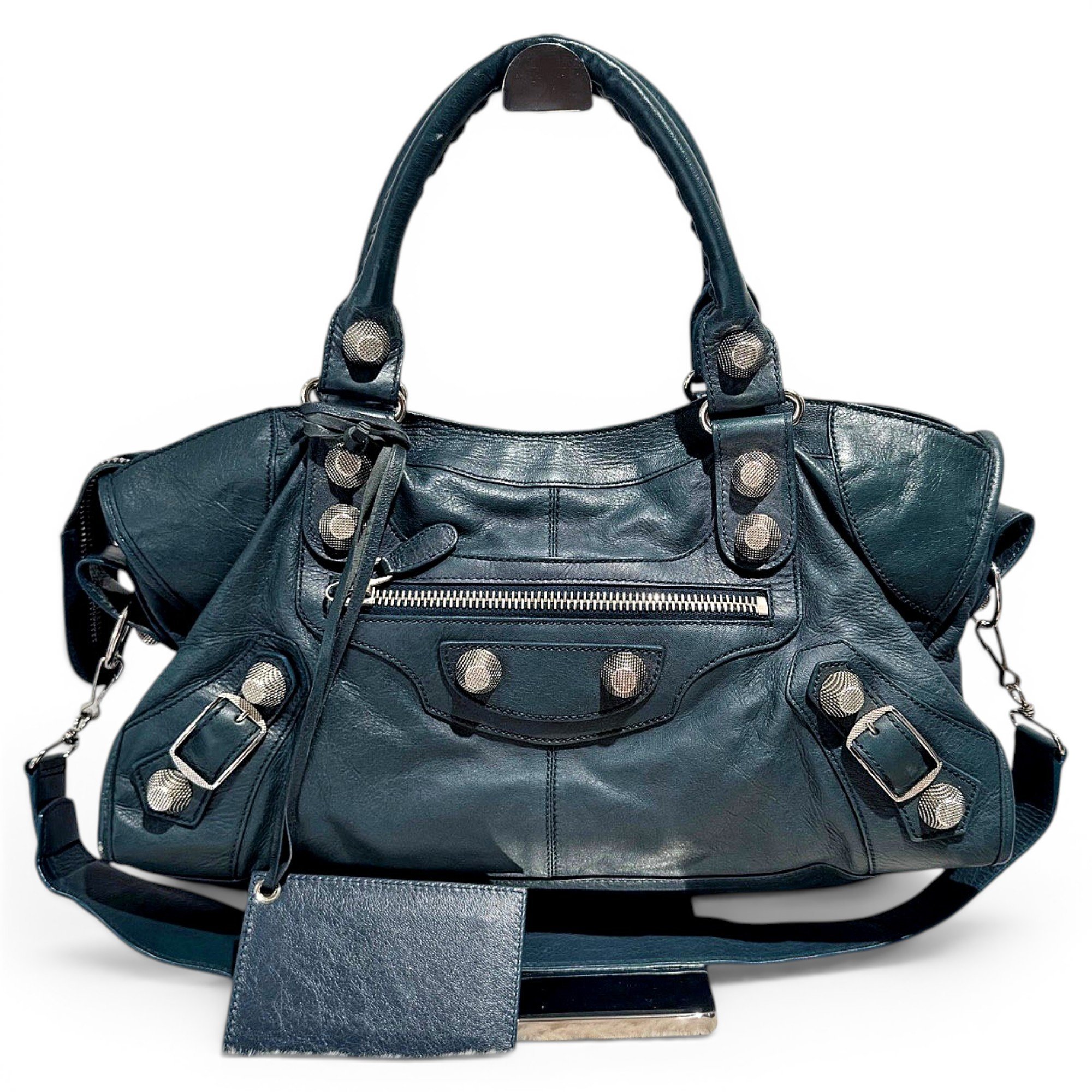 City leather handbag