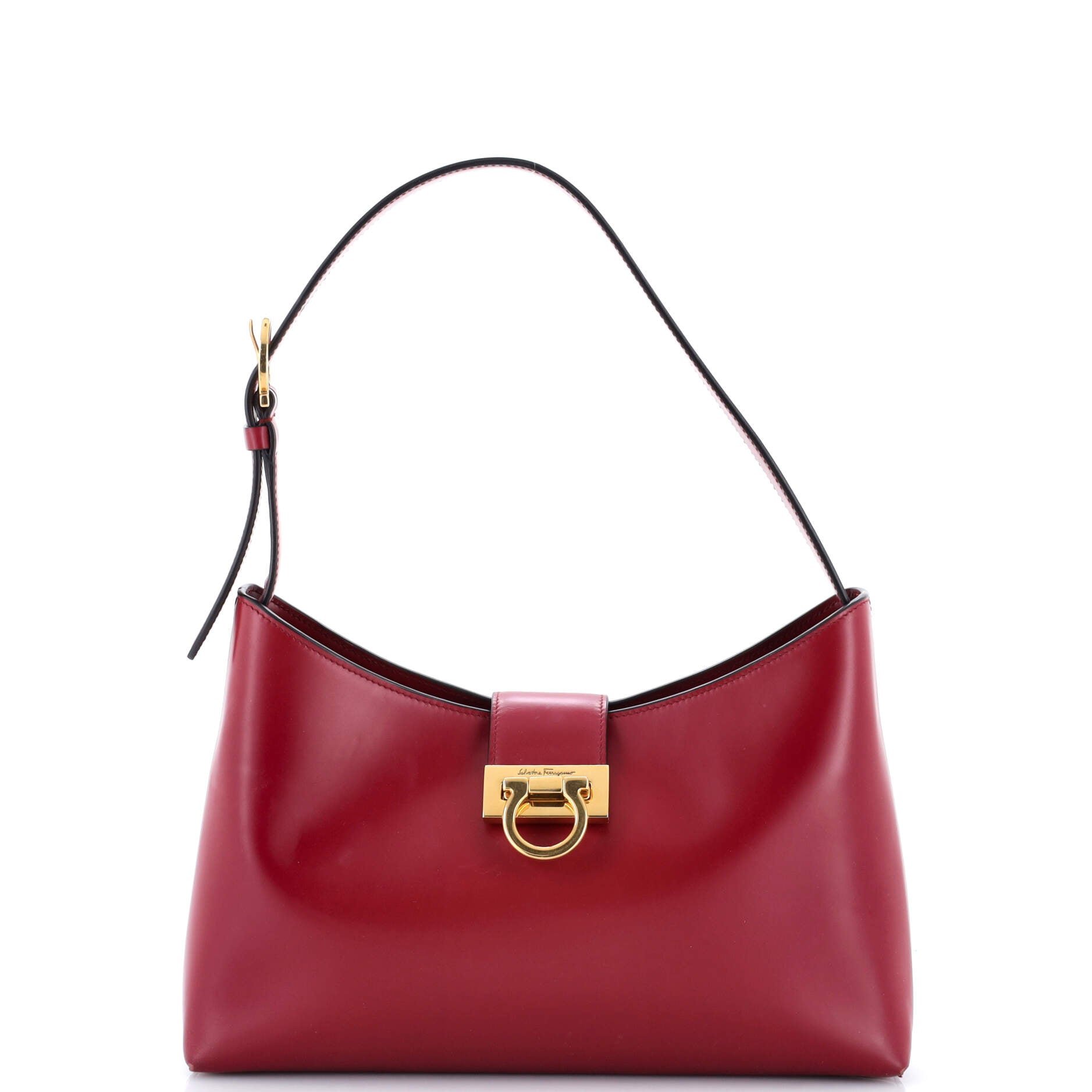 Salvatore Ferragamo Trifolio Shoulder Bag Leather East West