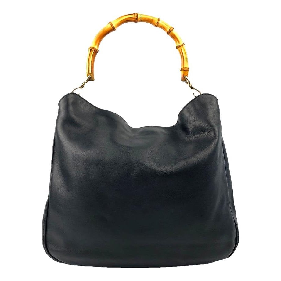 Bamboo Top Handle leather handbag