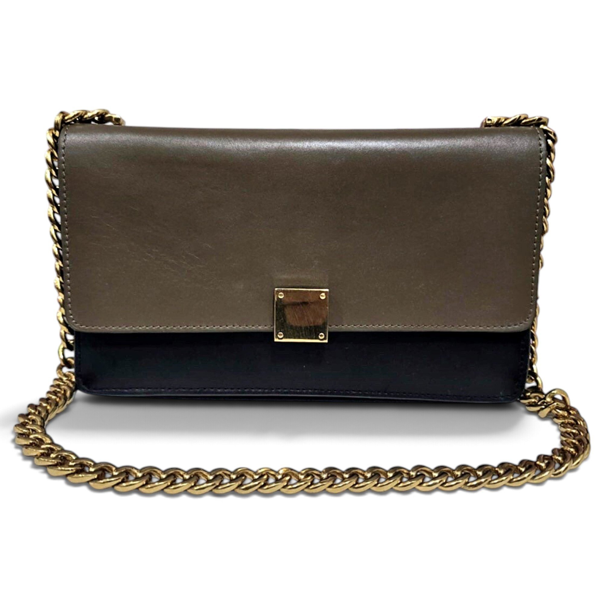 Case flap leather handbag