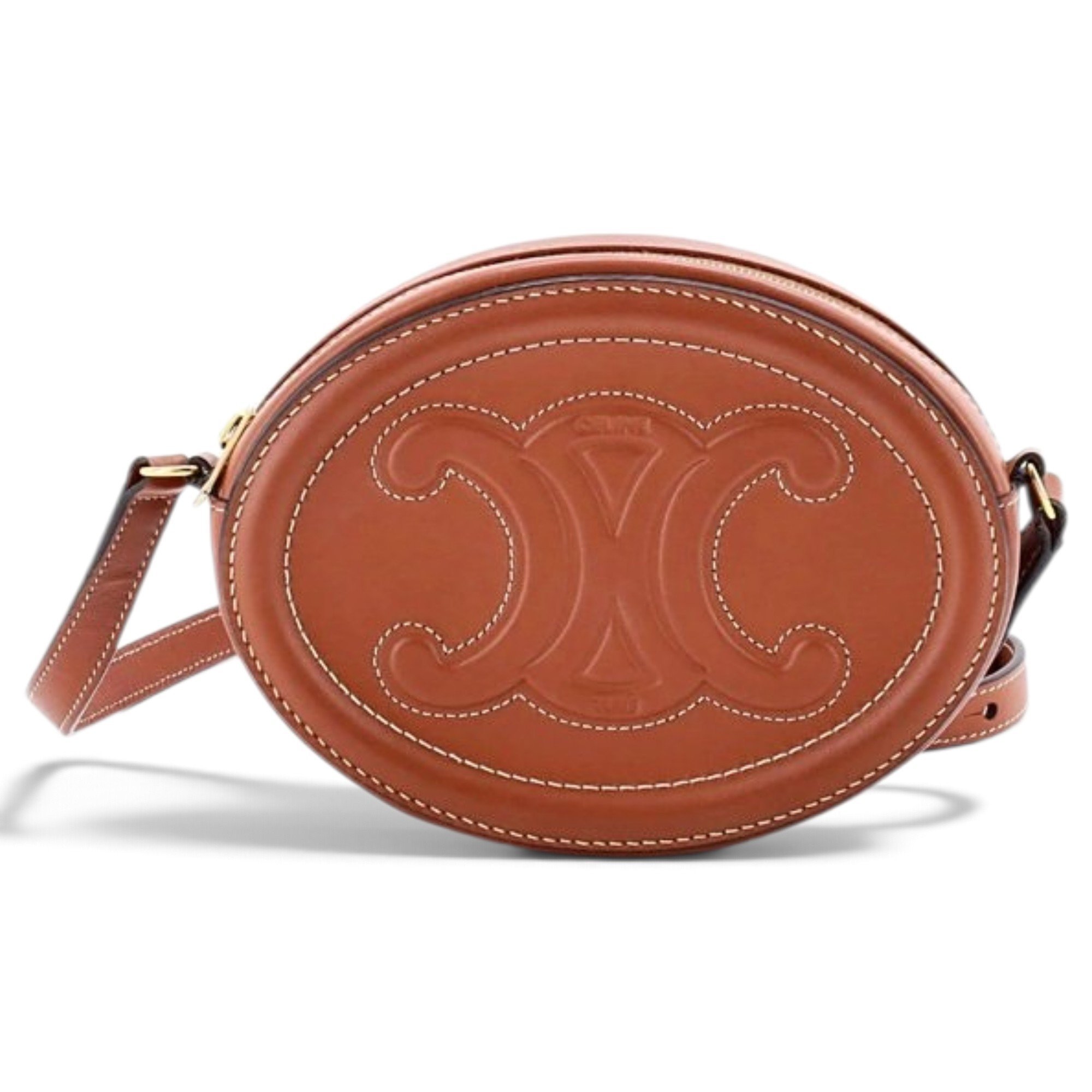 Tambour leather crossbody bag