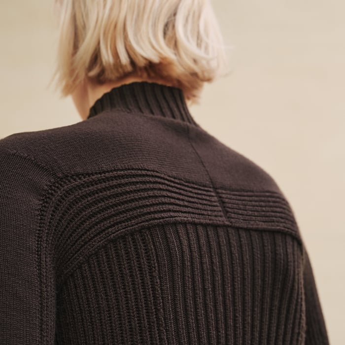 Marron Ébène Cashmere Long-sleeve Sweater