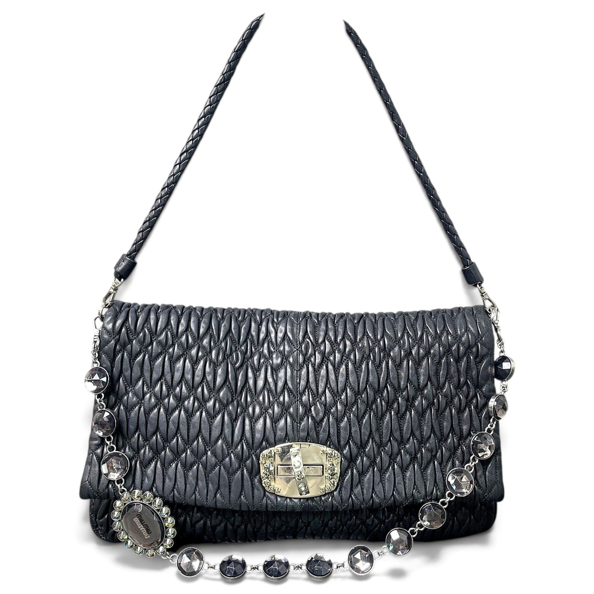 Miu Miu Miu Crystal leather handbag
