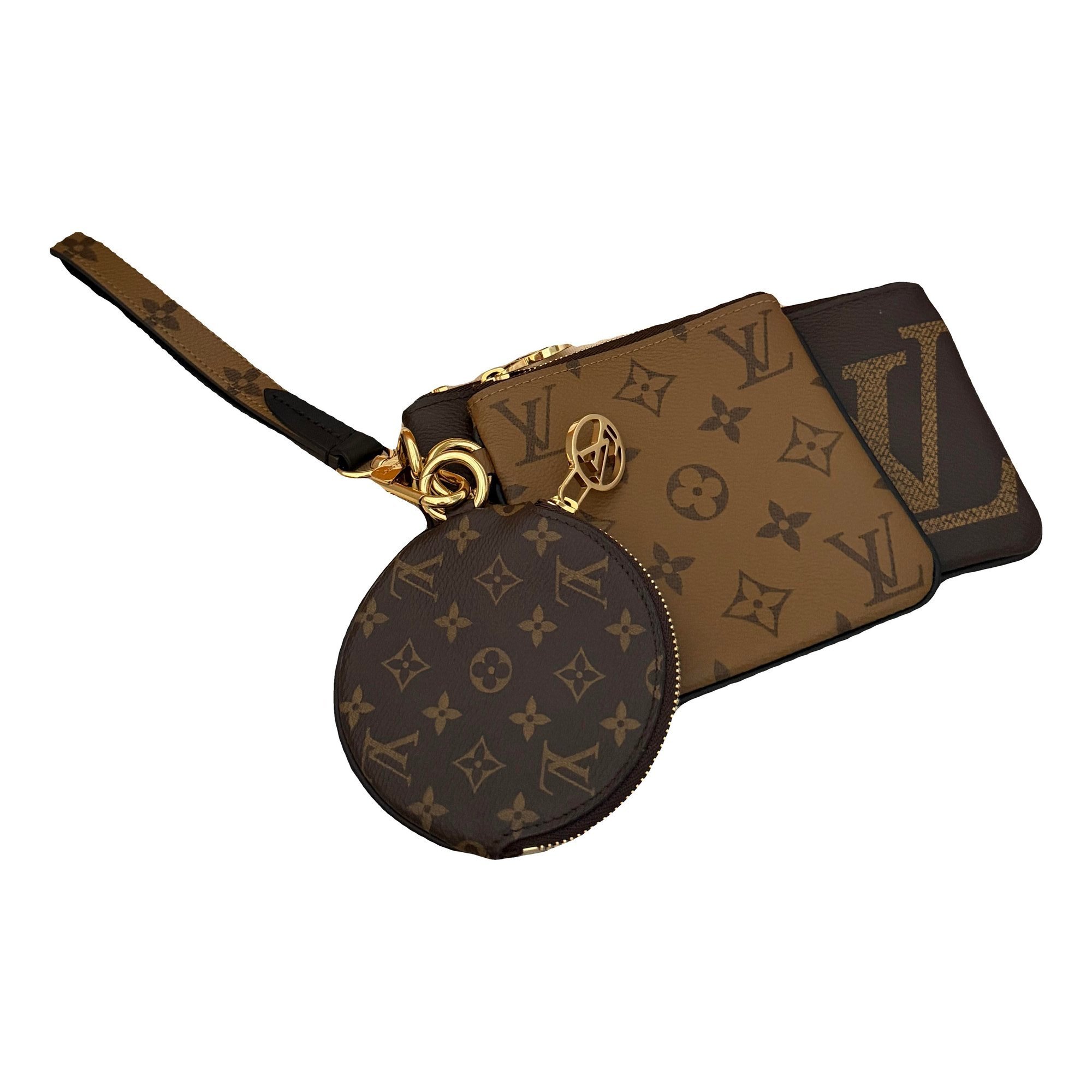 Trio pouch leather clutch bag