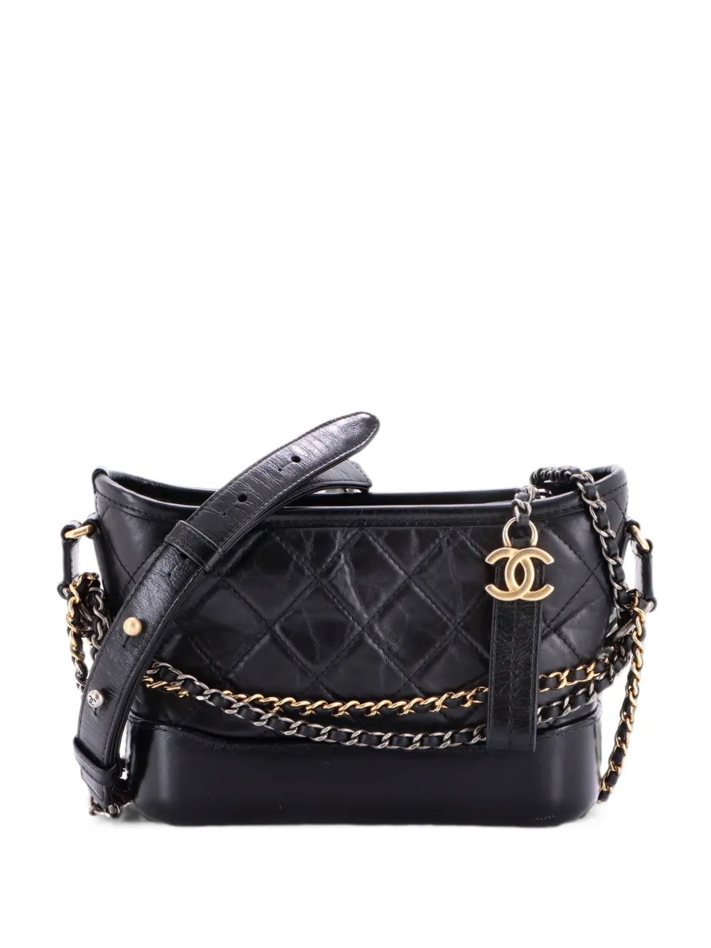 Gabrielle Quilted Aged Calfskin Small hobo bag