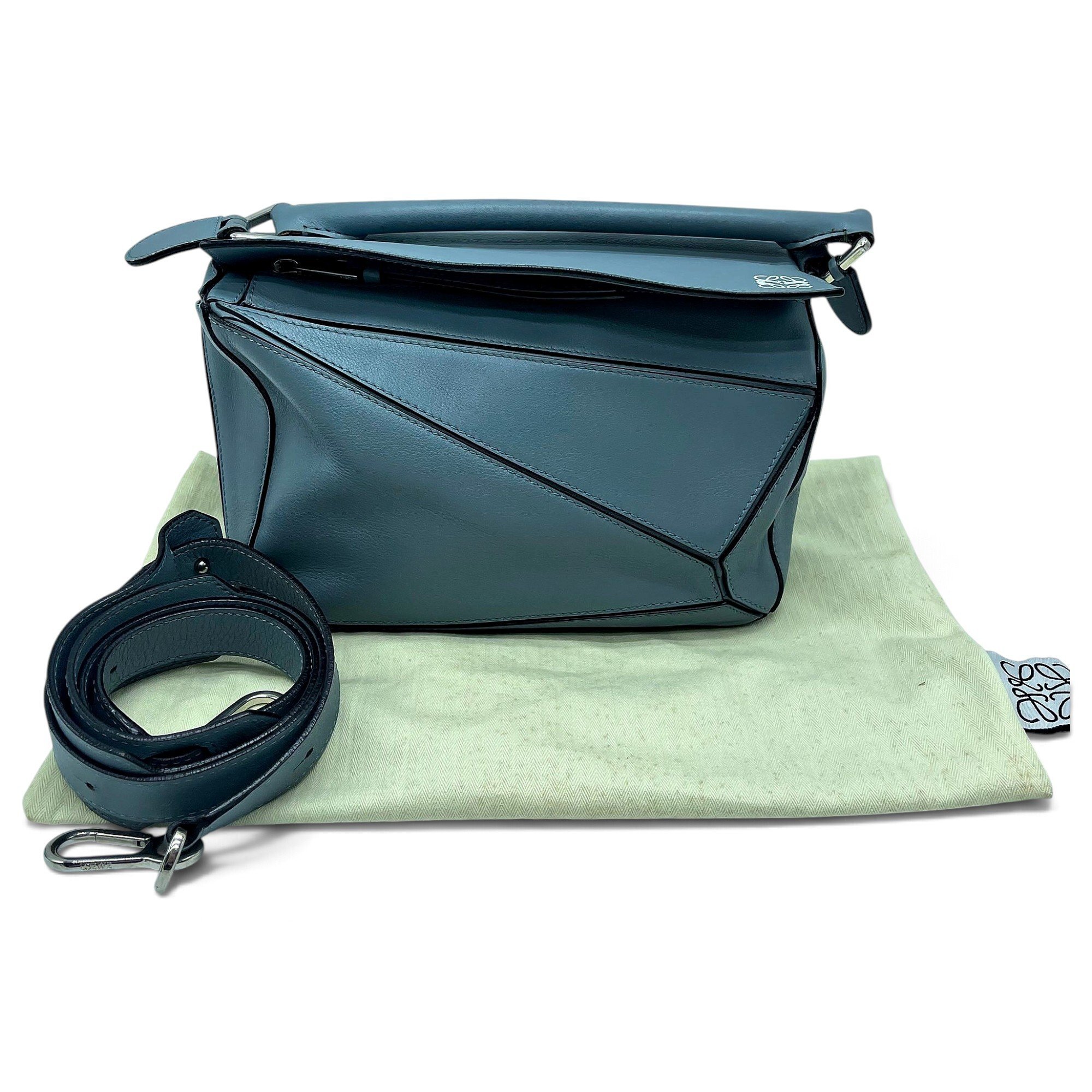 Puzzle leather handbag