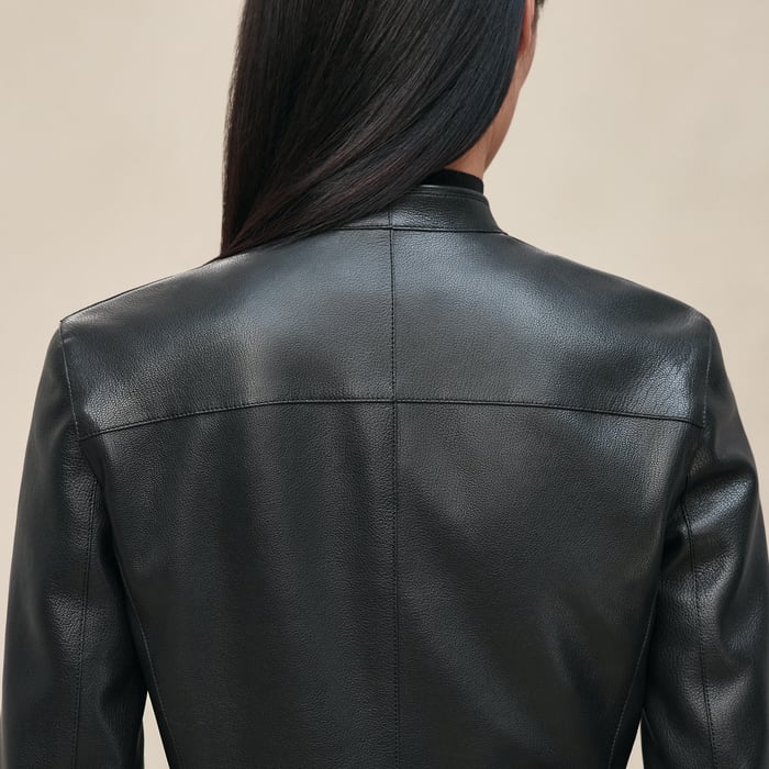 Noir Leather Biker Jacket