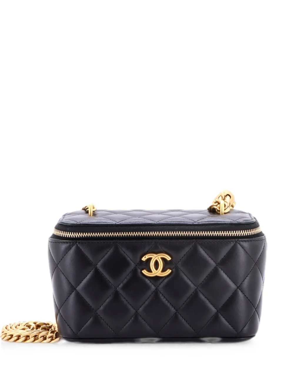 Sweet Heart Vanity Case with Chain Quilted Lambskin Small crossbody bag