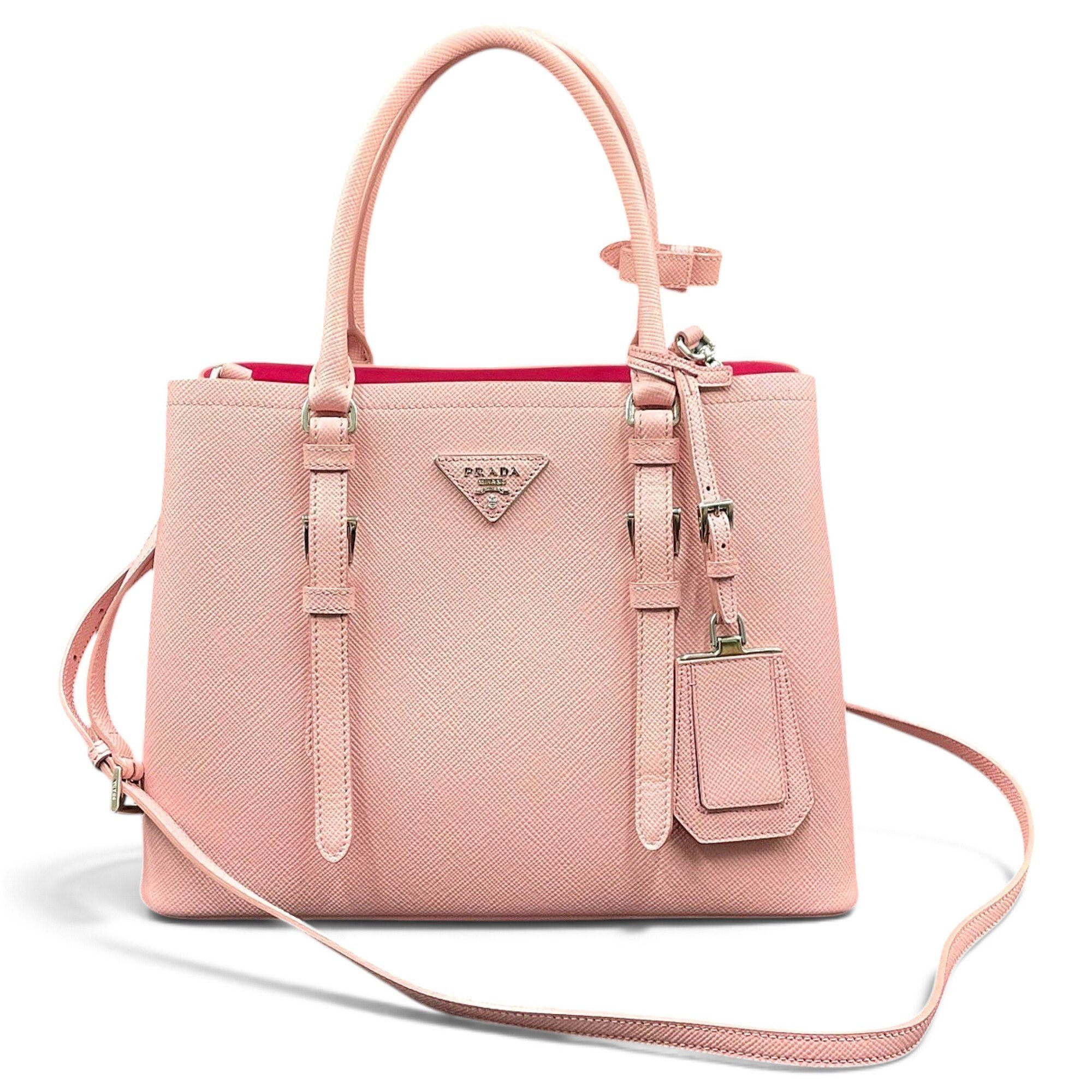 Double leather handbag