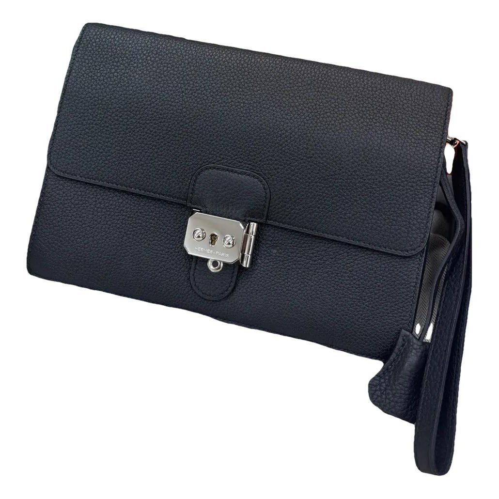 Leather clutch bag