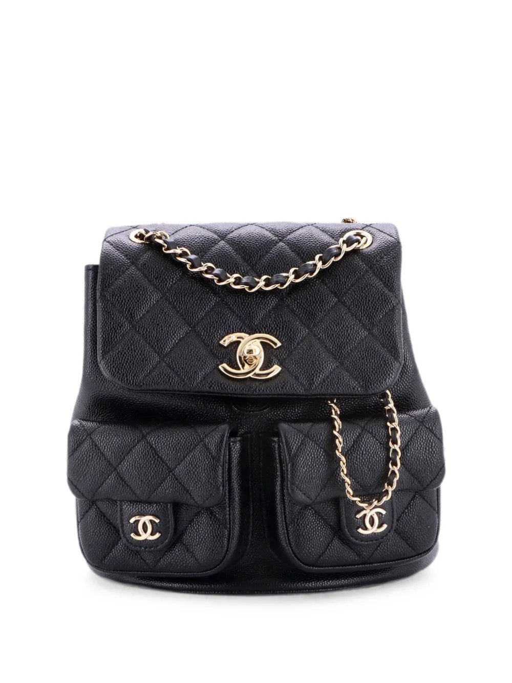 Duma Pockets Drawstring Quilted Caviar Small backpack