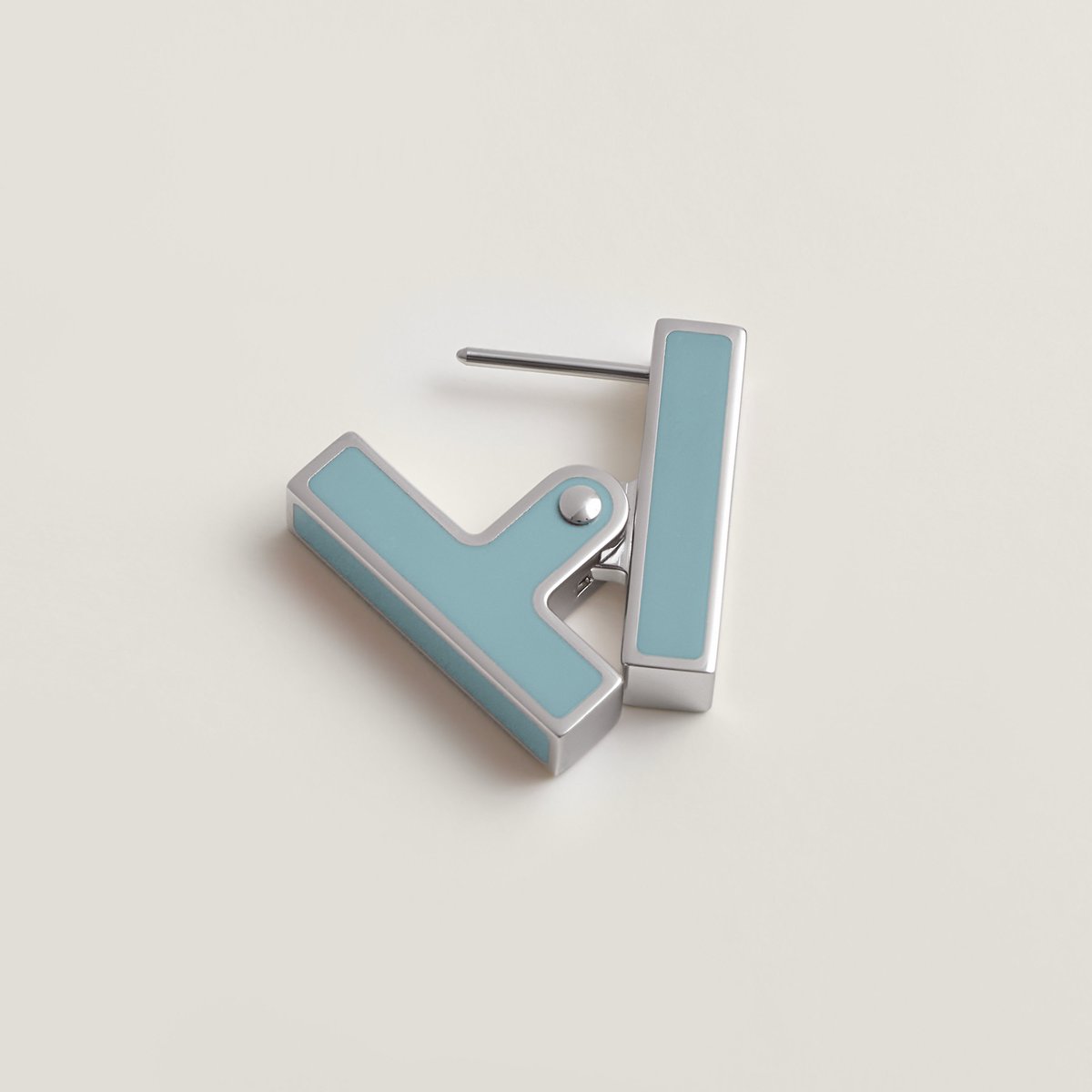 Hermès Habascule single earring Bleu Lin | BagUSeek