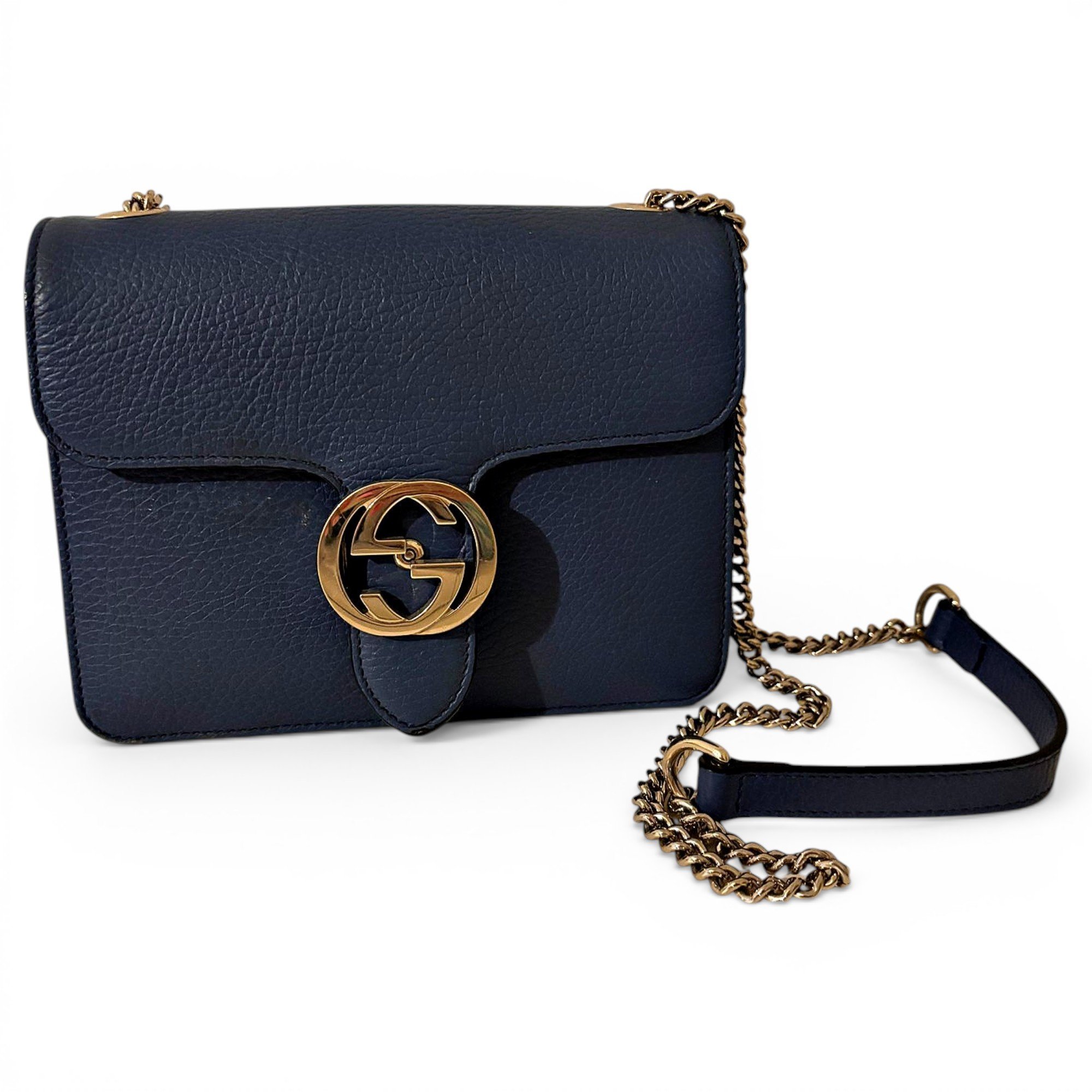 Interlocking leather crossbody bag