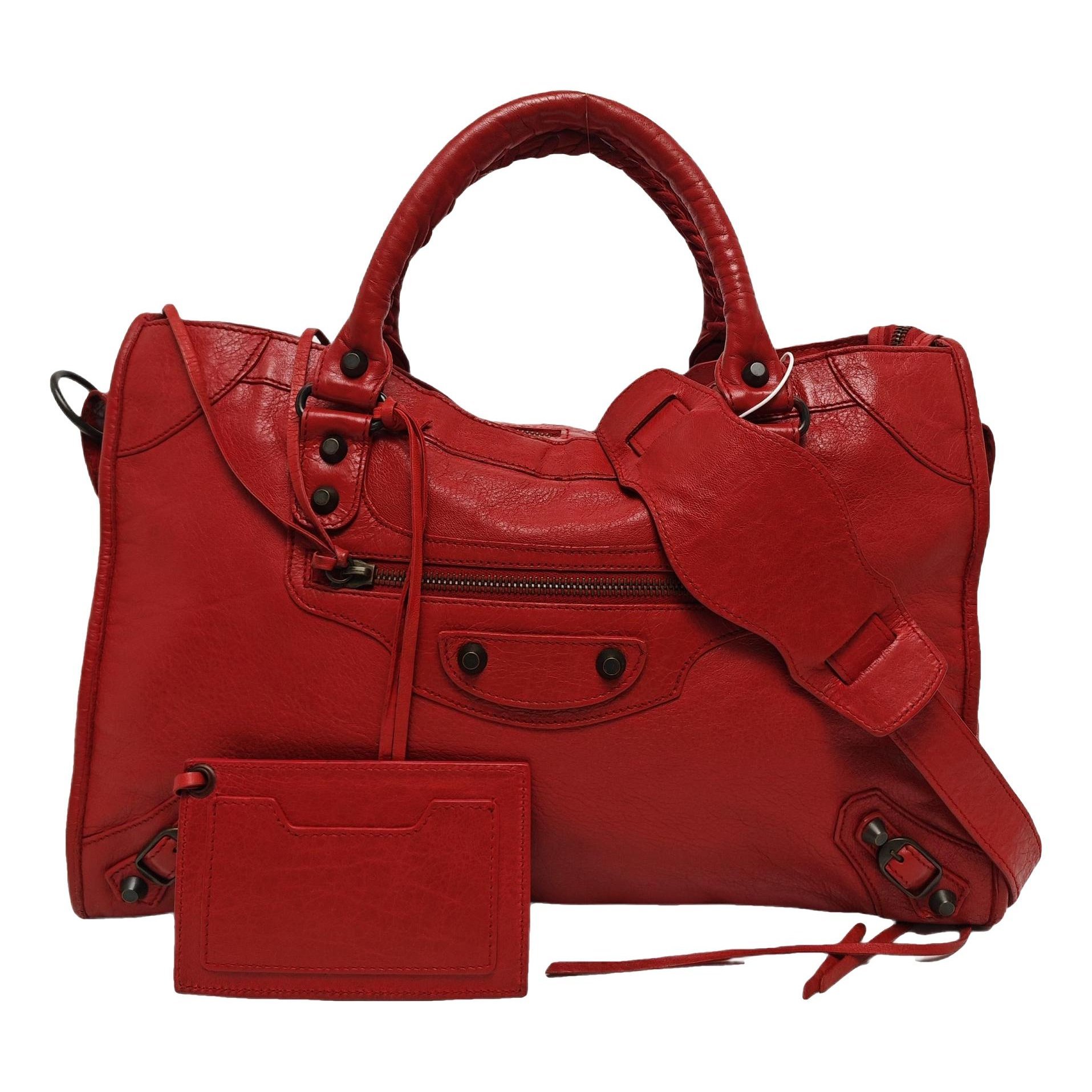City leather handbag