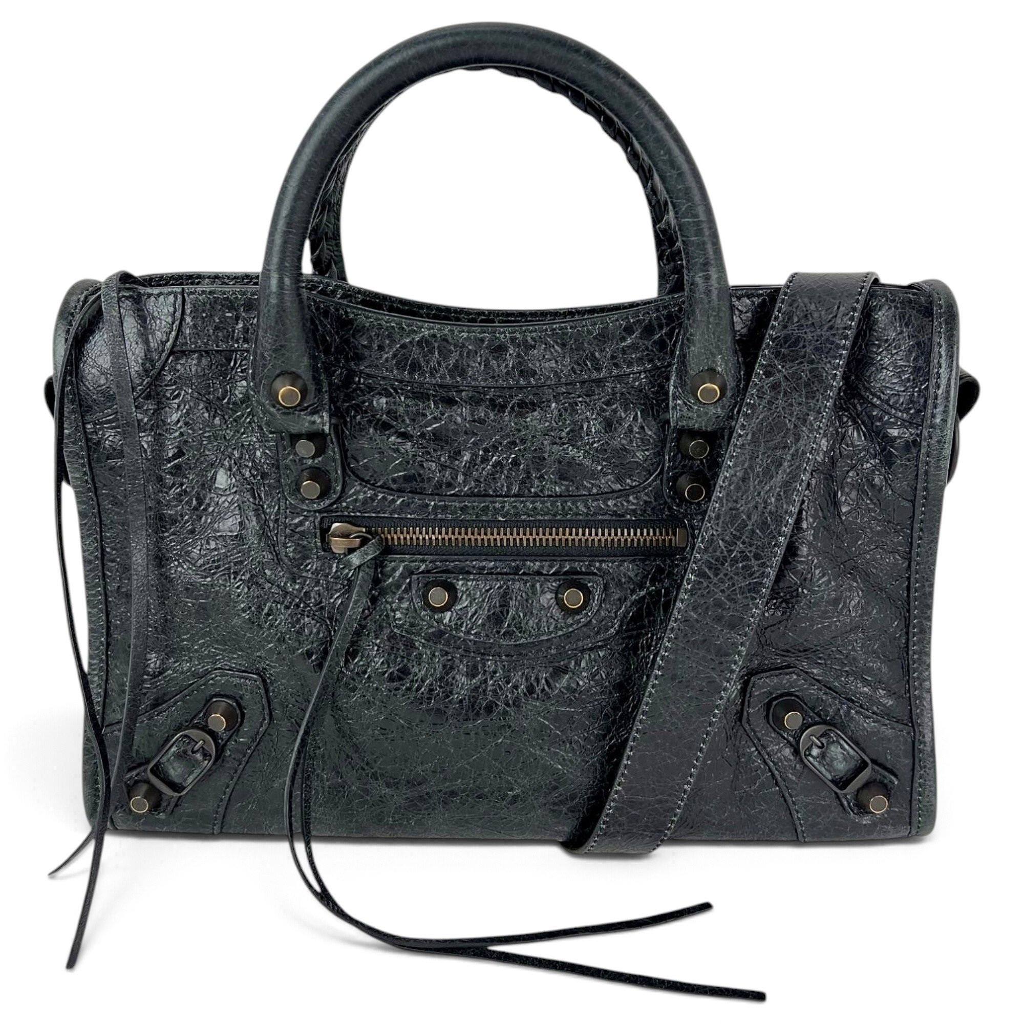 City leather handbag