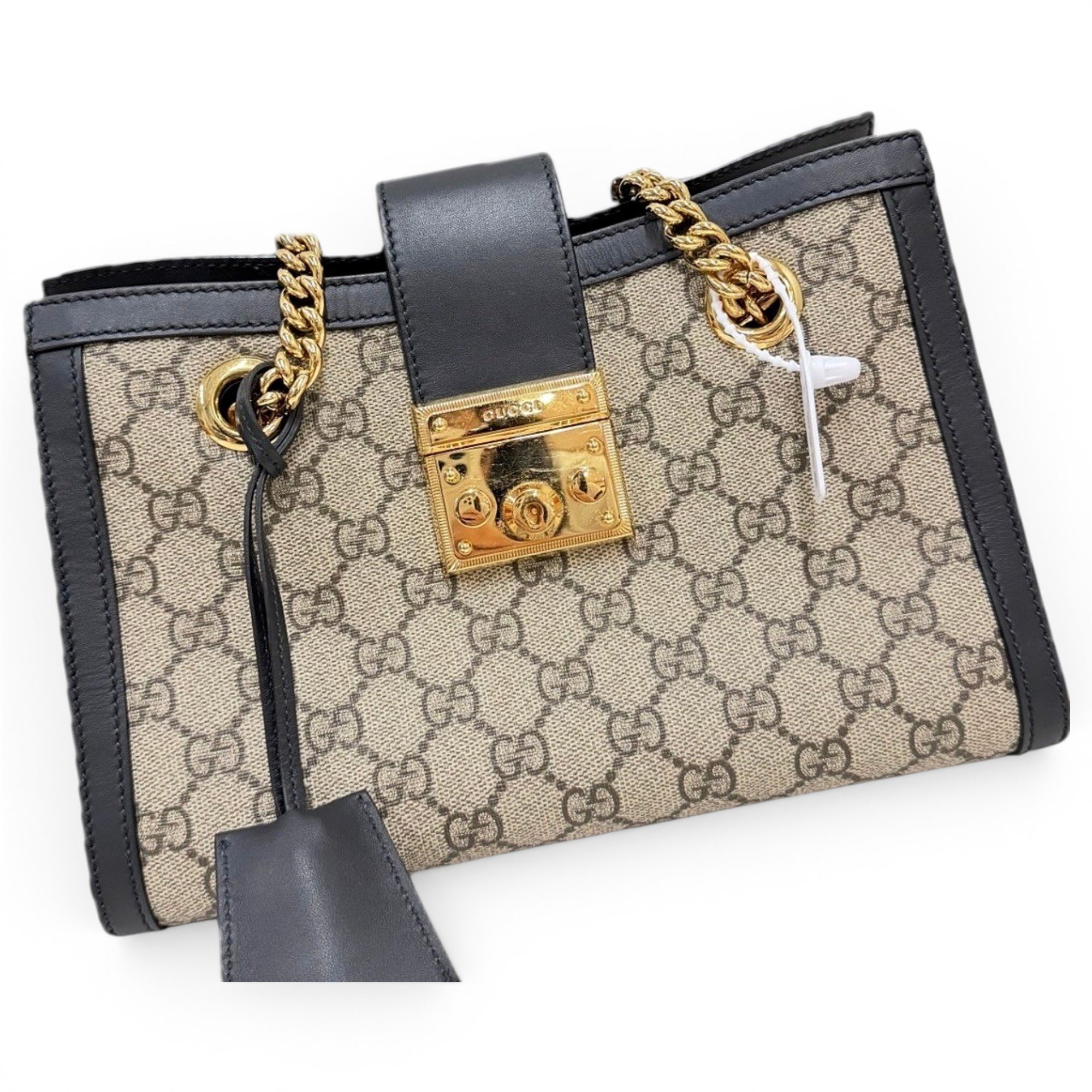 Padlock leather handbag
