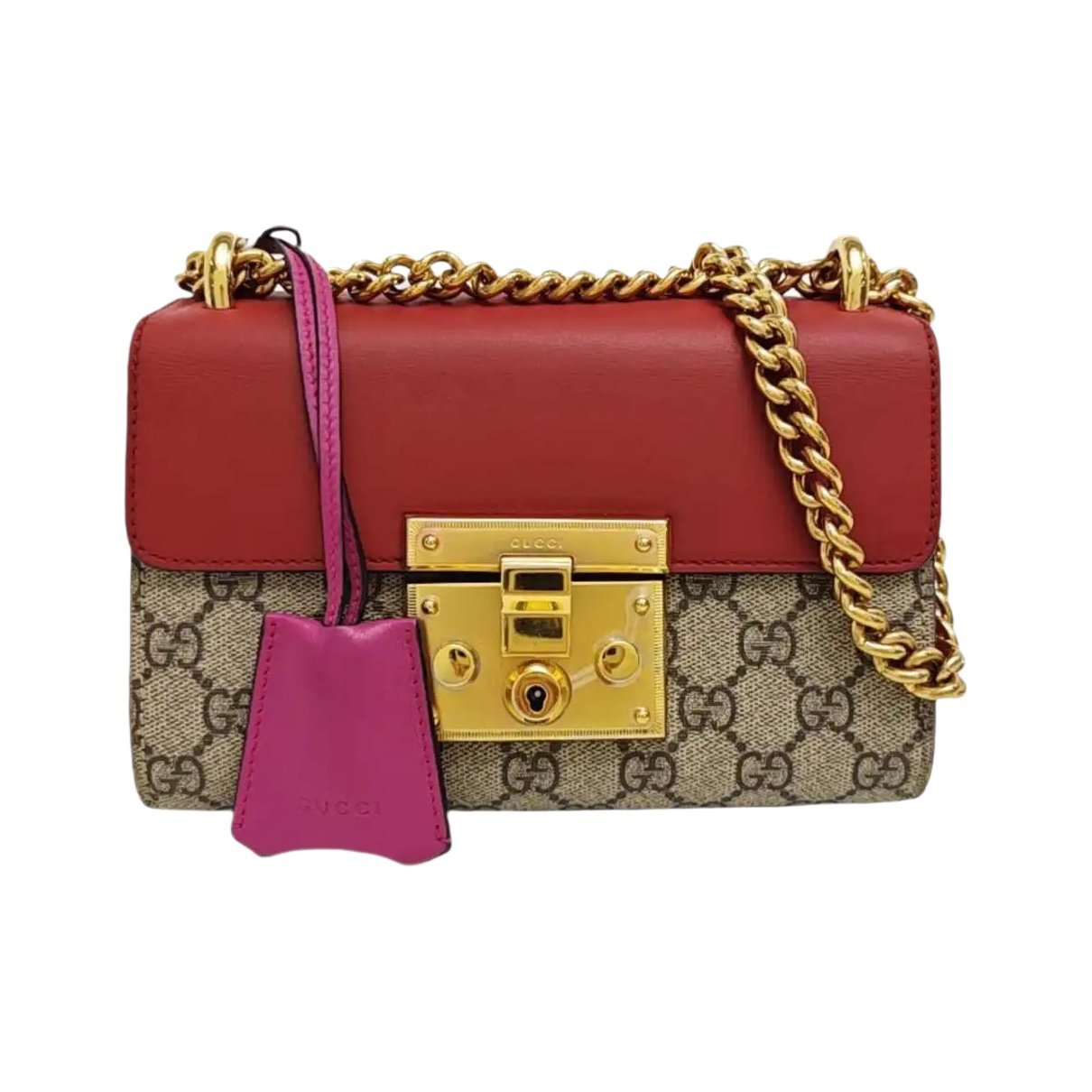 Padlock leather crossbody bag