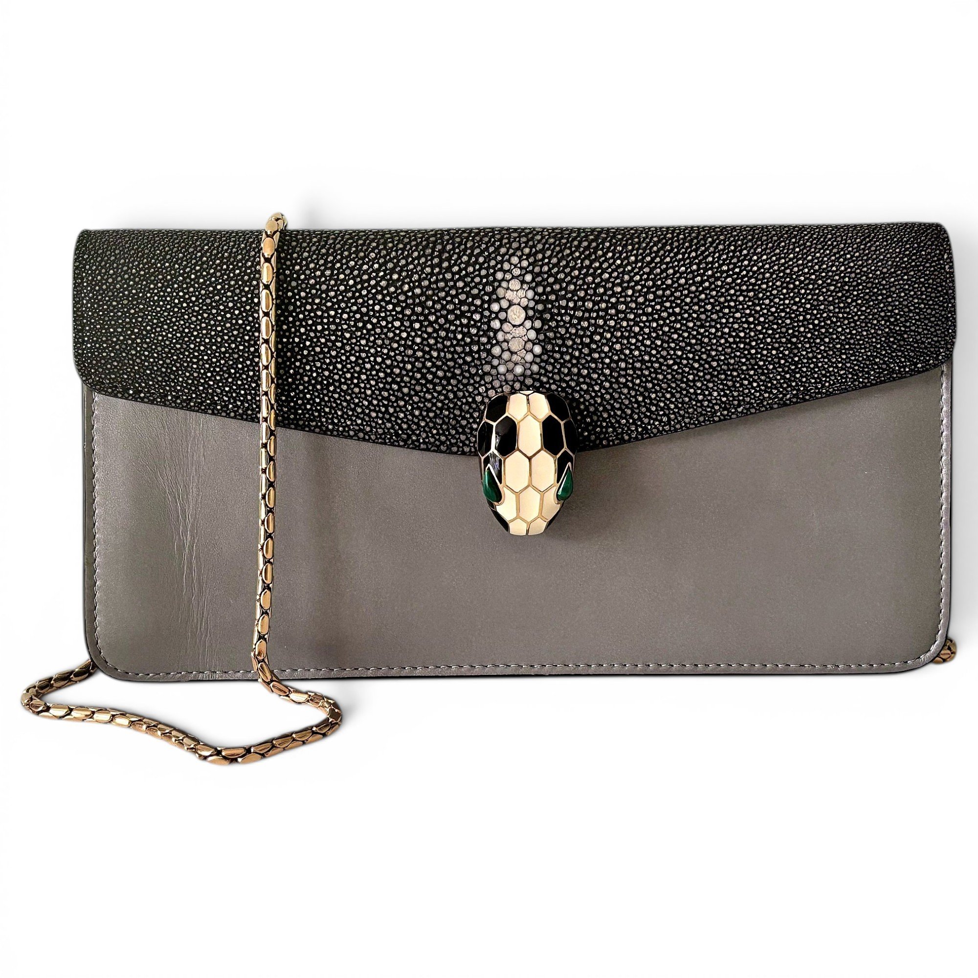 Serpenti leather handbag