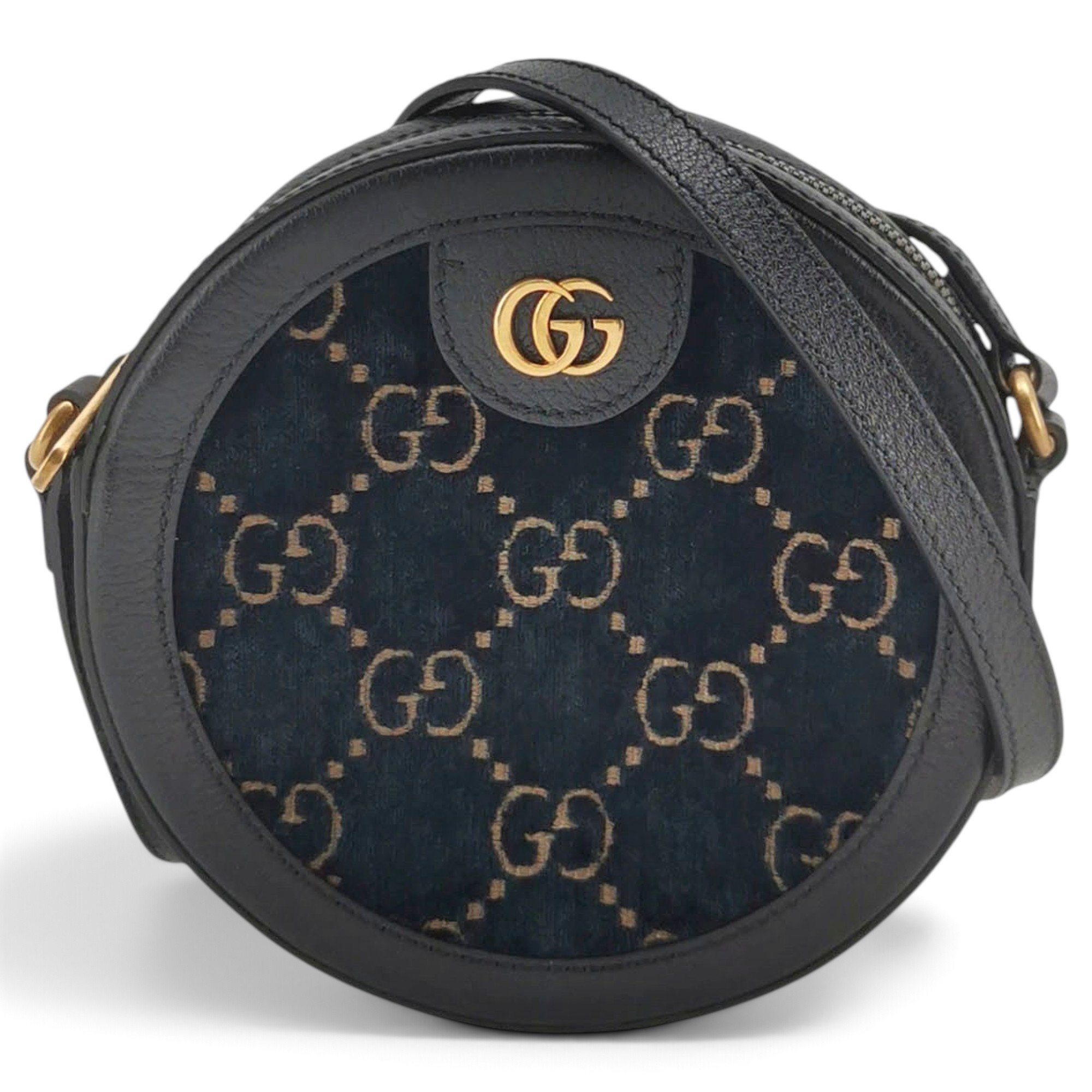 Ophidia Round velvet crossbody bag