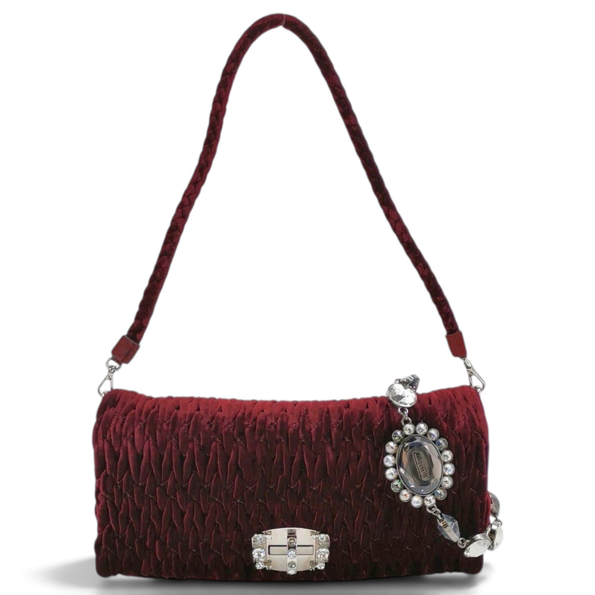 Miu Crystal velvet handbag